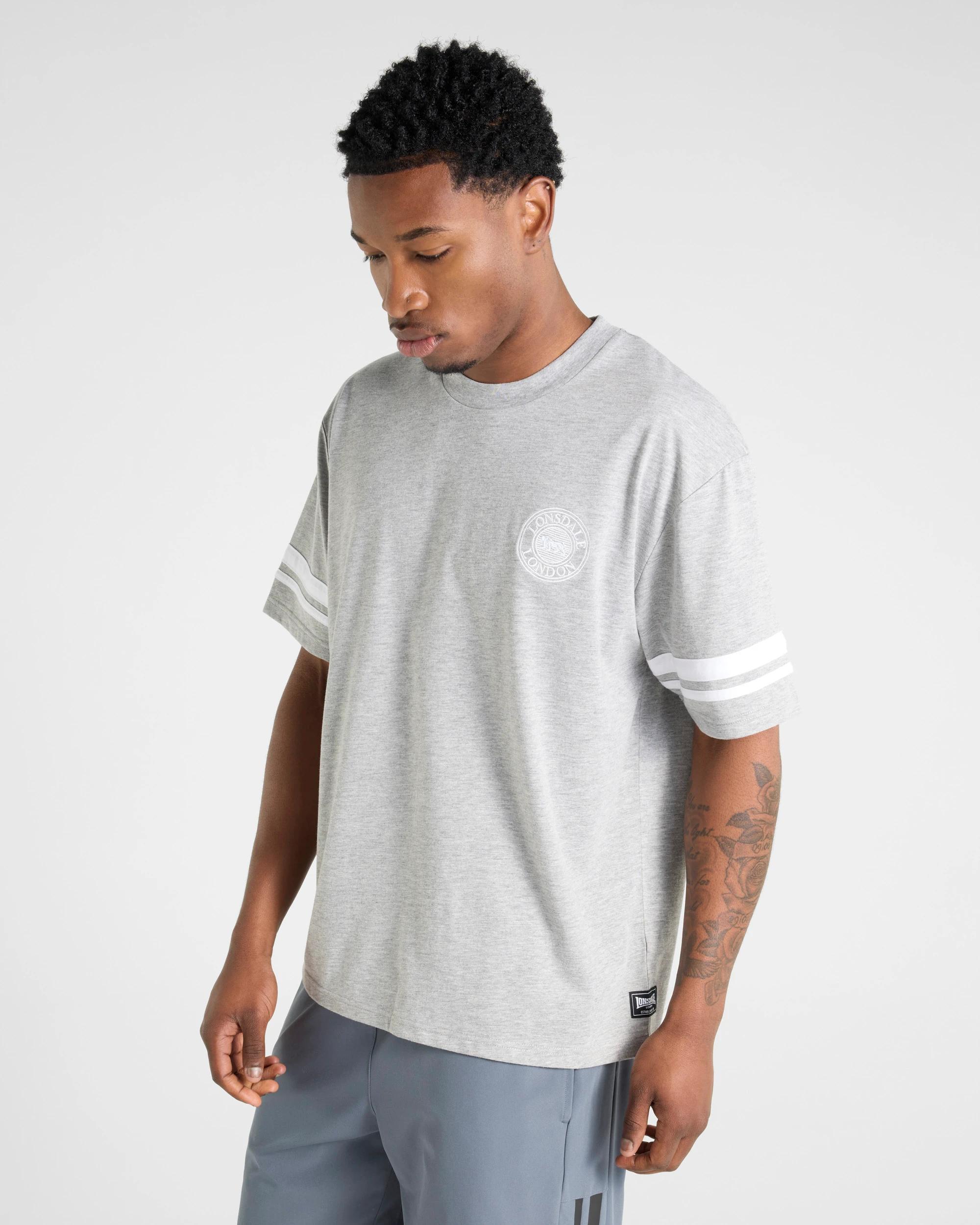 4 Varsity Short Sleeve T-shirt - Lonsdale London GREY, 4 of 5