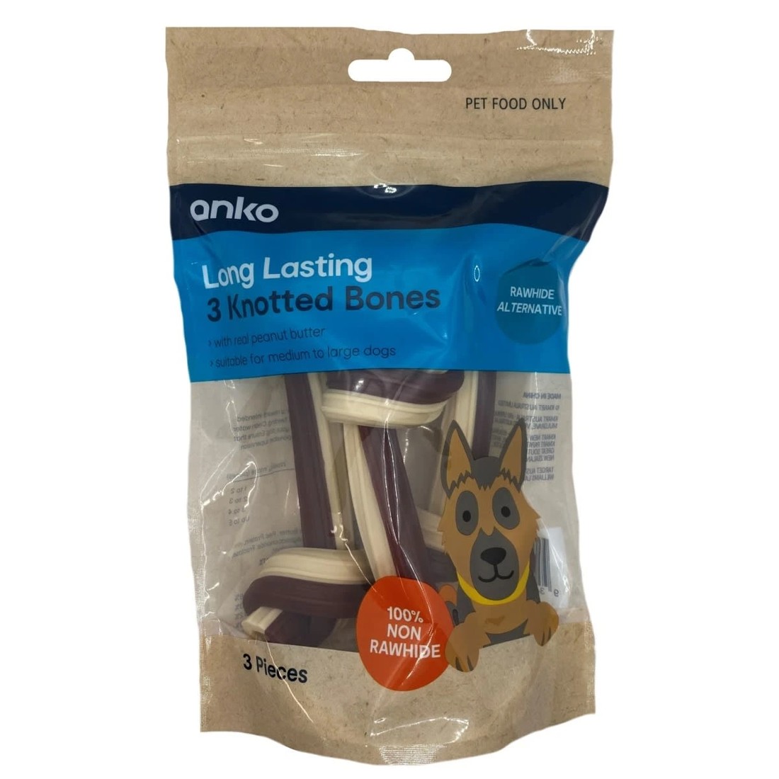 1 3 Pack Dog Treat Knotted Bones, 1 of 3