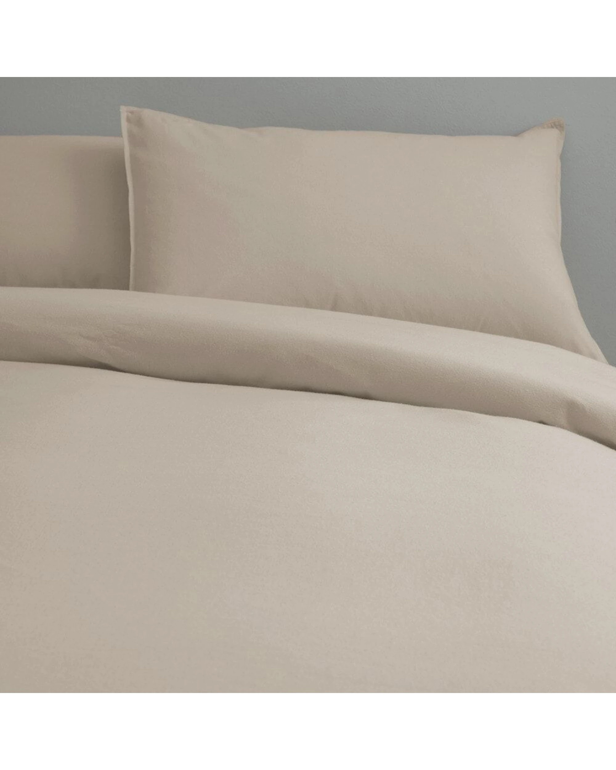 1 Canningvale Cozi Cotton Flannelette Quilt Bed Bedding Cover Set Single - Natural, 1 of 5