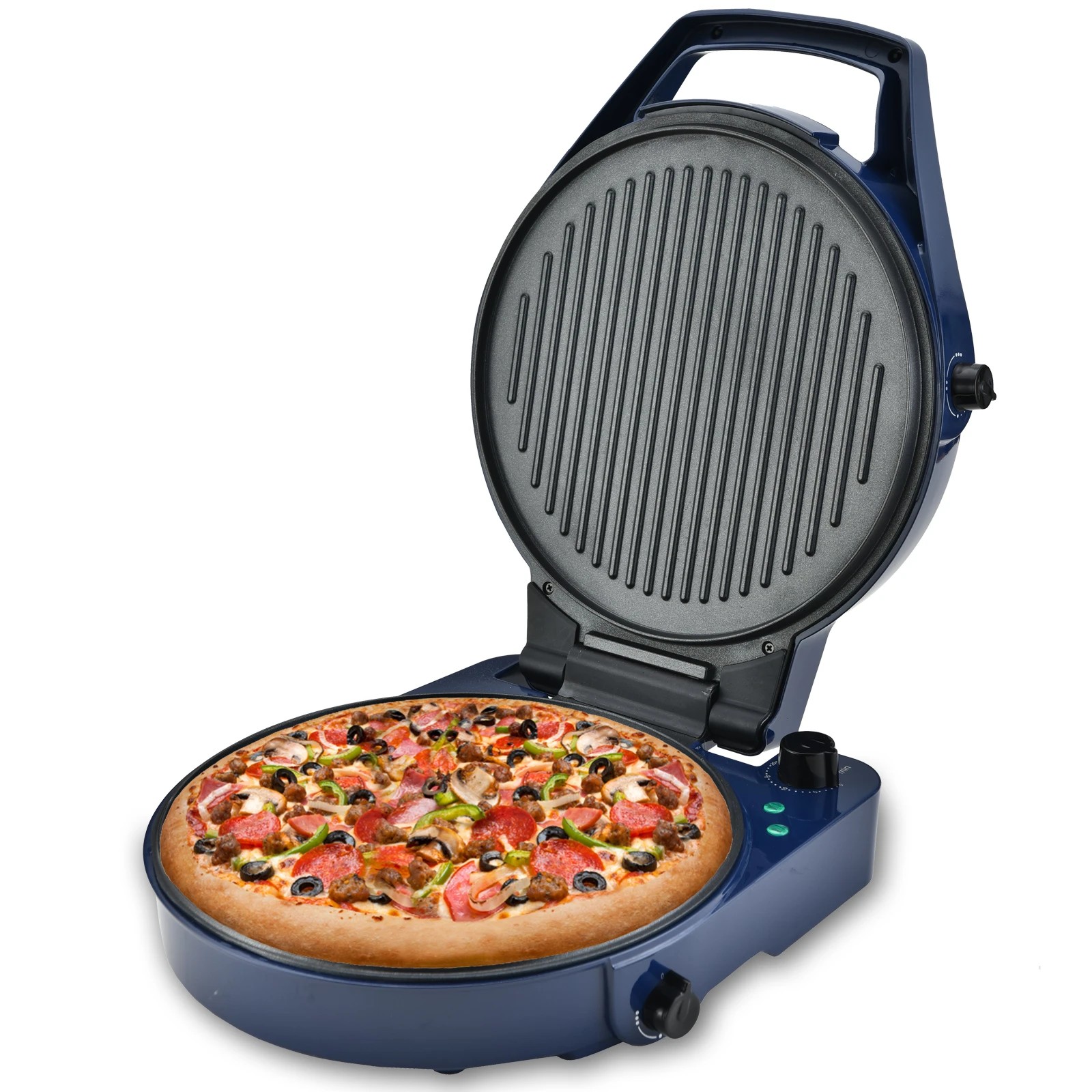 1 TODO 1800W Electric Pizza Maker Pizza Oven Dual Temperature Control Flat Grill - Blue, 1 of 5