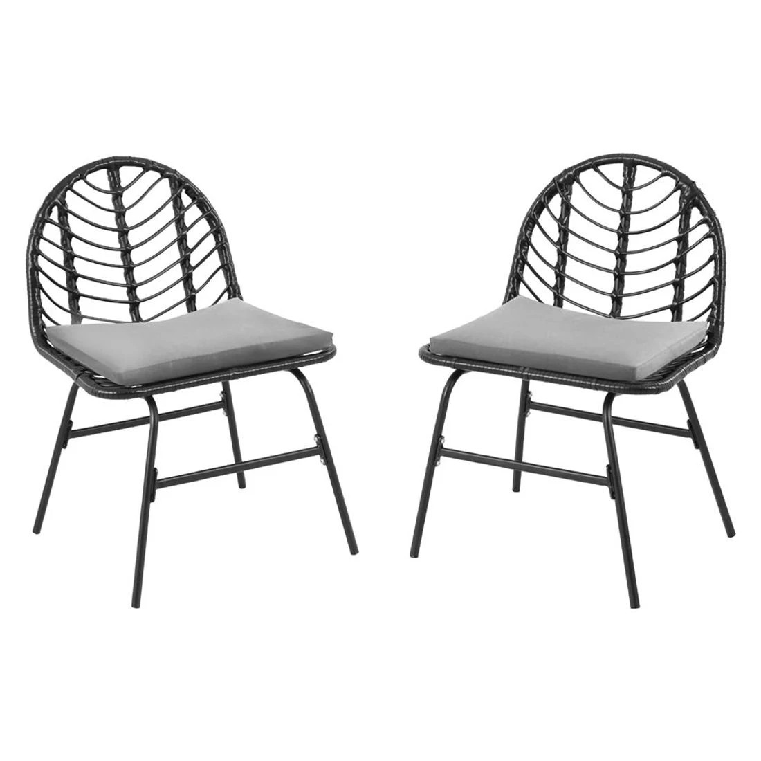 3 Gardeon 2x Outdoor Chairs Dining Chair Lounge Wicker Patio Furniture - Black, 3 of 6