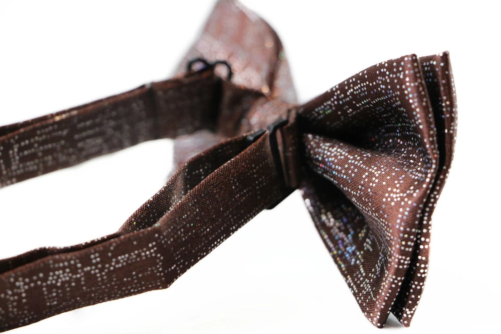 2 Zasel Mens Brown Sparkly Glitter Patterned Bow Tie, 2 of 2