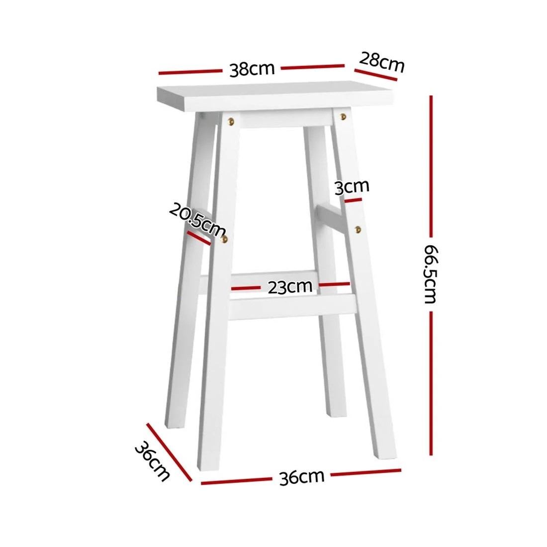 3 Artiss 4x Bar Stools Kitchen Chairs Wooden - White, 3 of 7