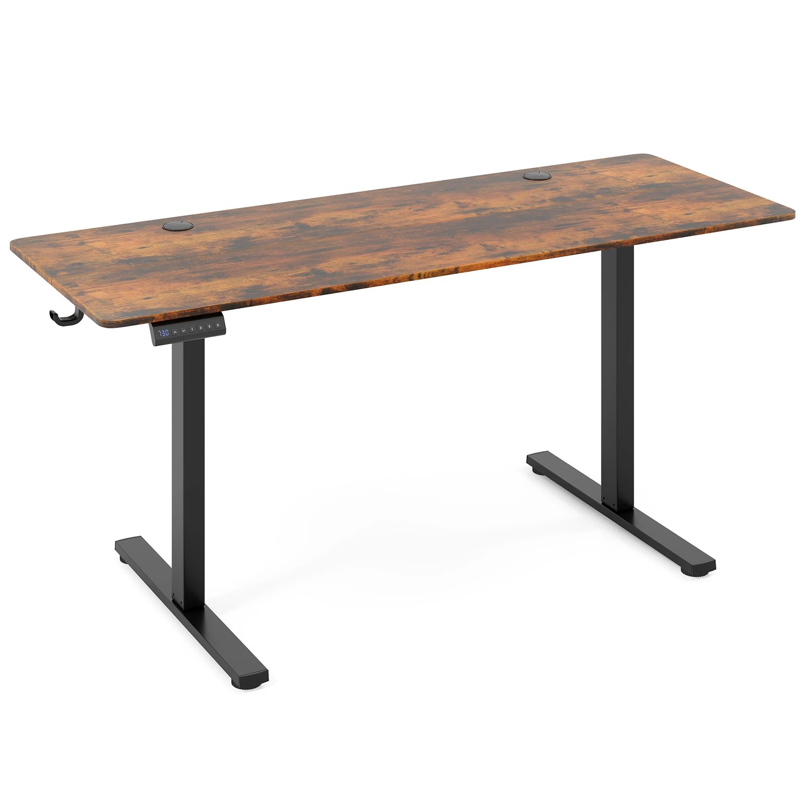 1 Costway 1.6M Adjustable Electric Standing Desk Sit Stand Desk w/Control Panel - Brown, 1 of 3