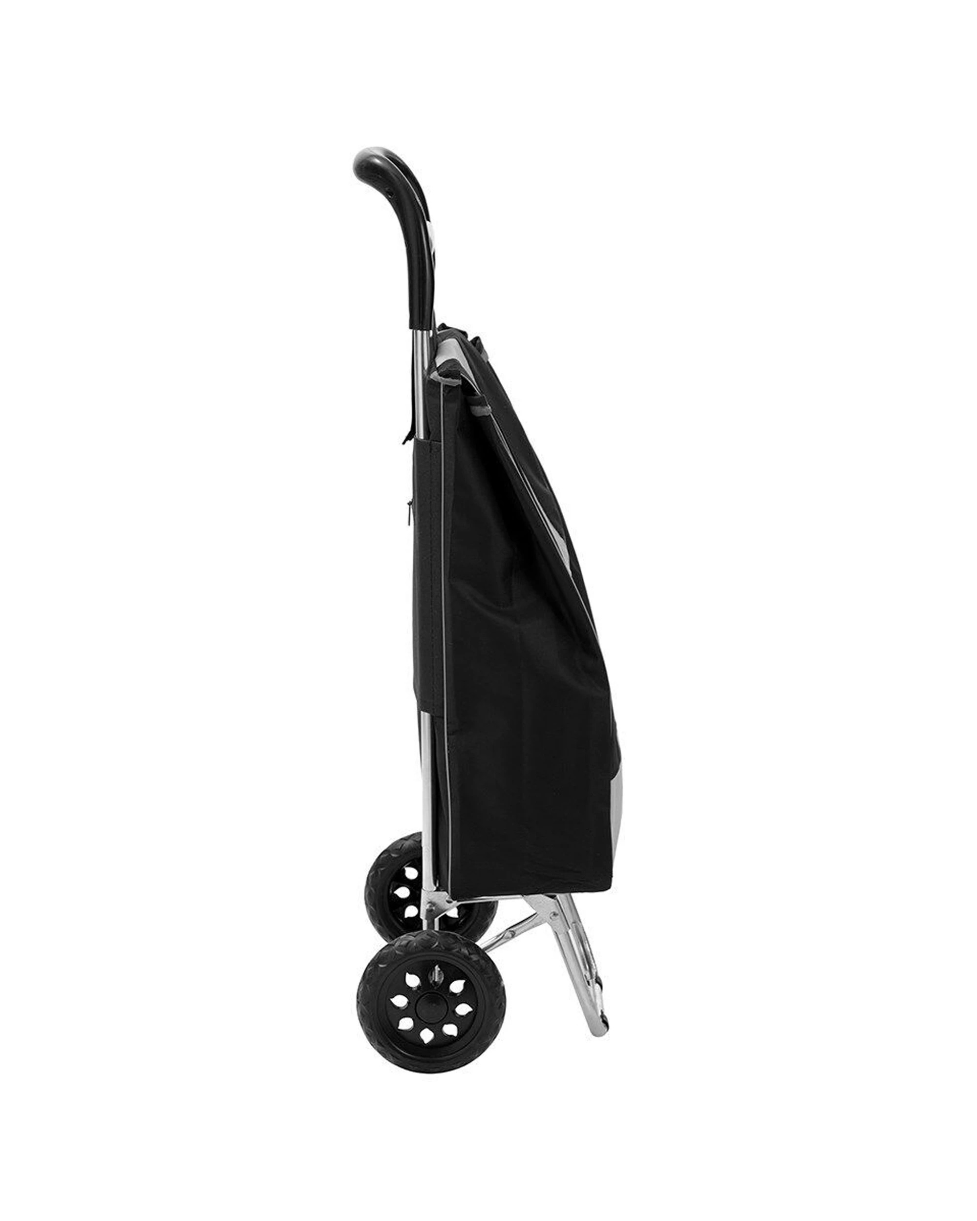 2 Boxsweden Portable Grocery Shopping Trolley With Wheels Foldable Durable - Black, 2 of 7