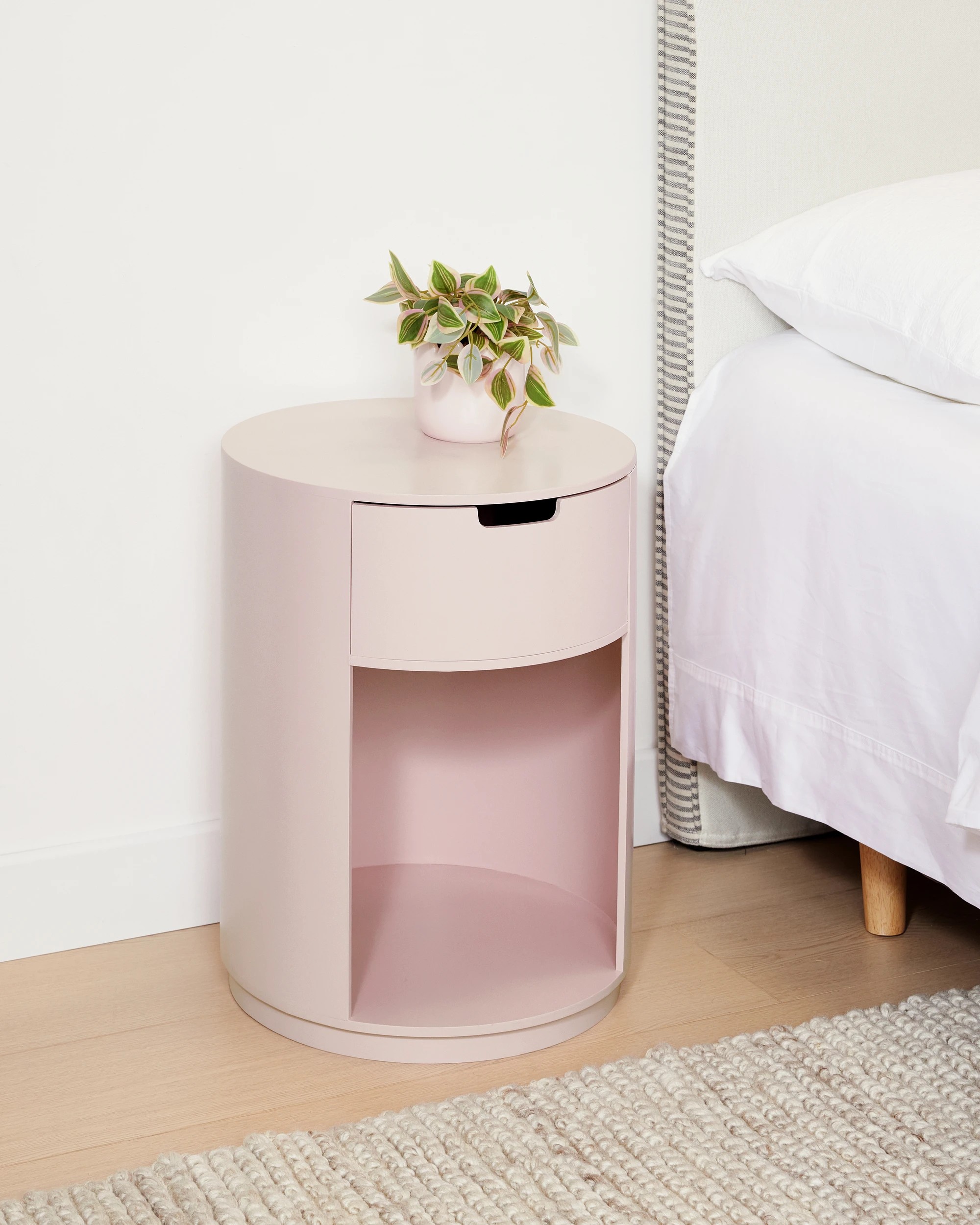 1 Chloe Bedside Table - Pink, 1 of 9