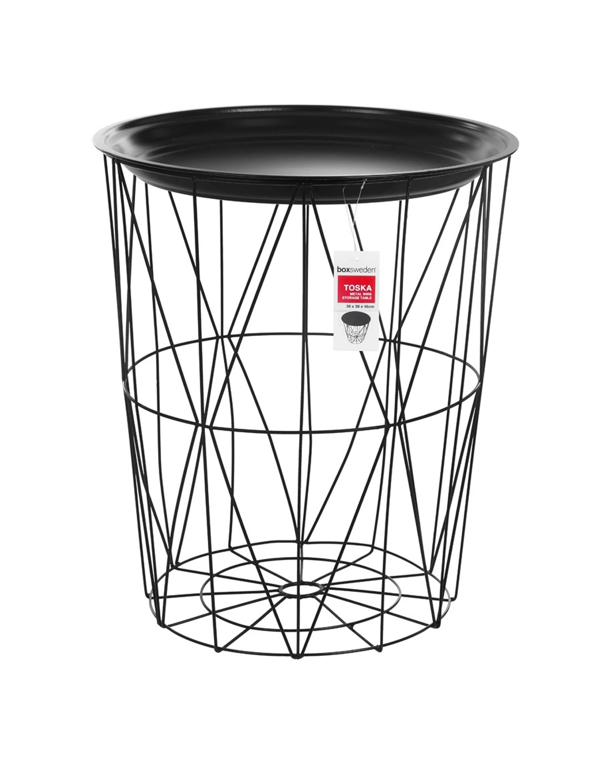 1 Boxsweden Toska Wire Storage Table 39x46cm With Removable Metal Top
 - Black, 1 of 2