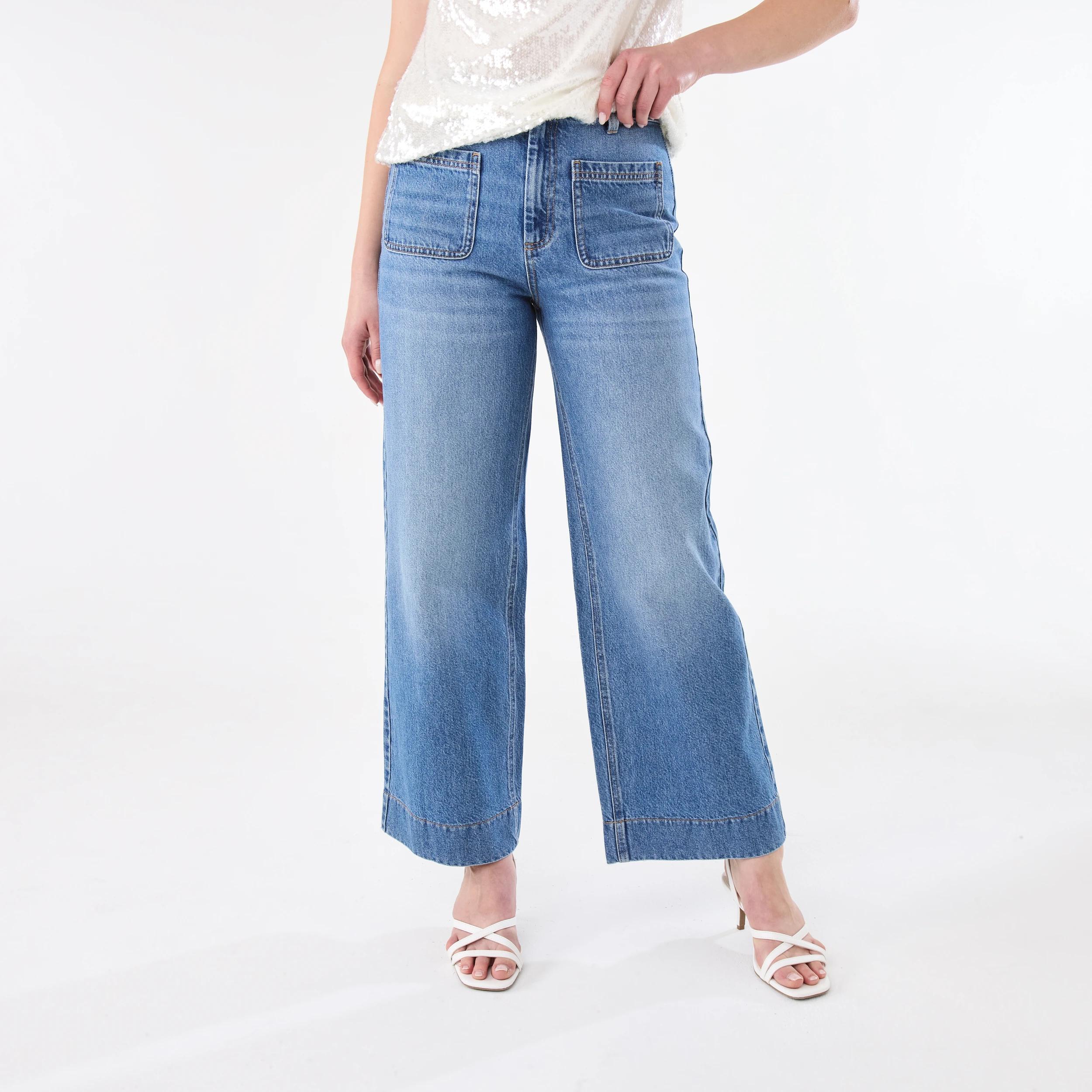 1 Wide Leg Pocket Jeans MID WASH, 1 of 8