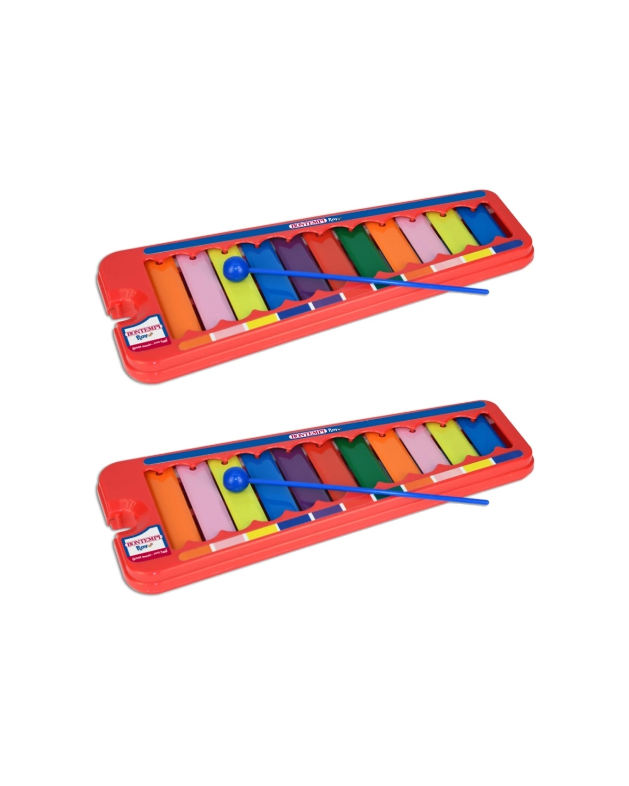 1 Bontempi 2PK Xylophone 11 Coloured Metal Notes With Stick Kids Toy - Multi, 1 of 4