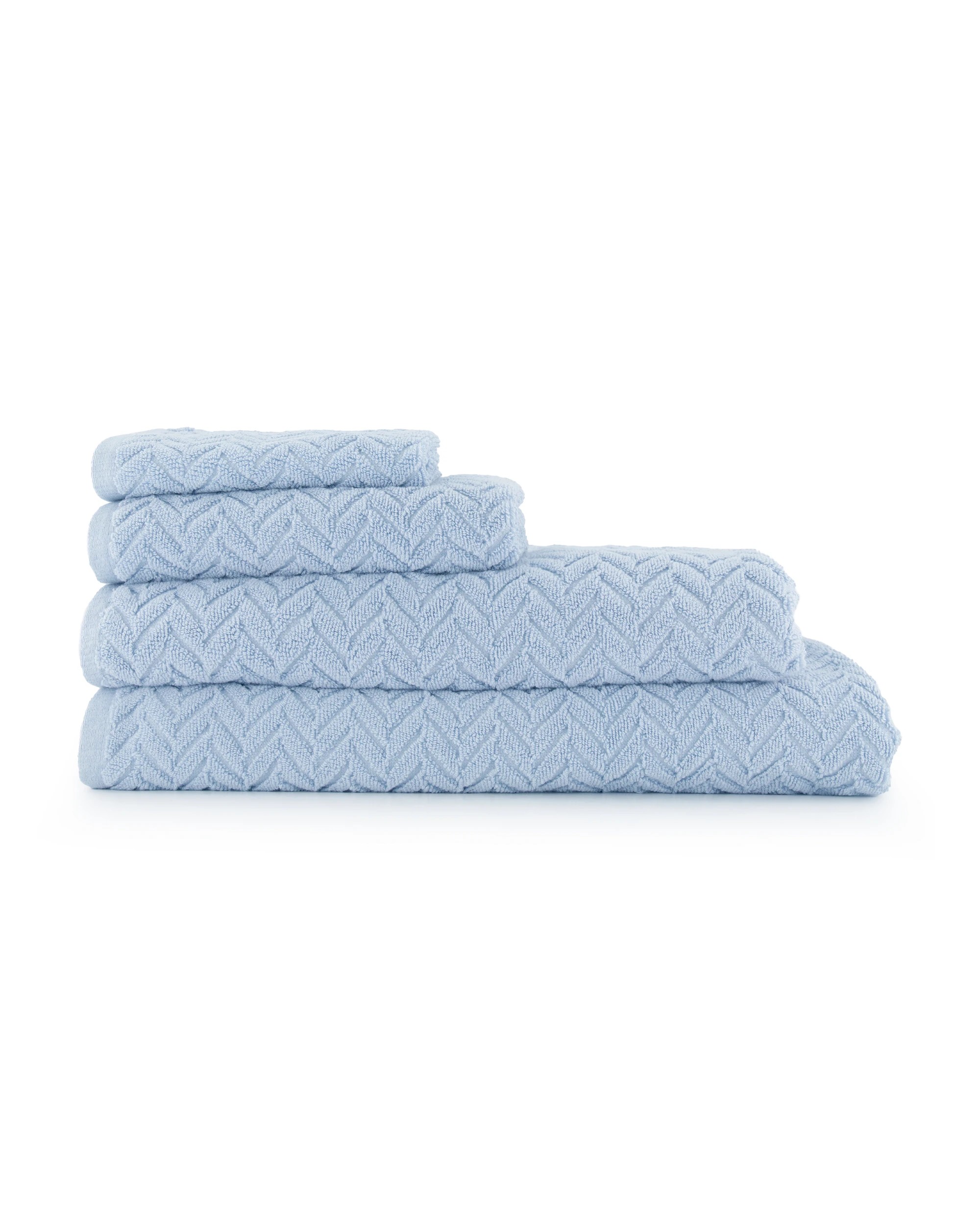 6 Chevron Cotton Bath Towel - Blue, 6 of 6