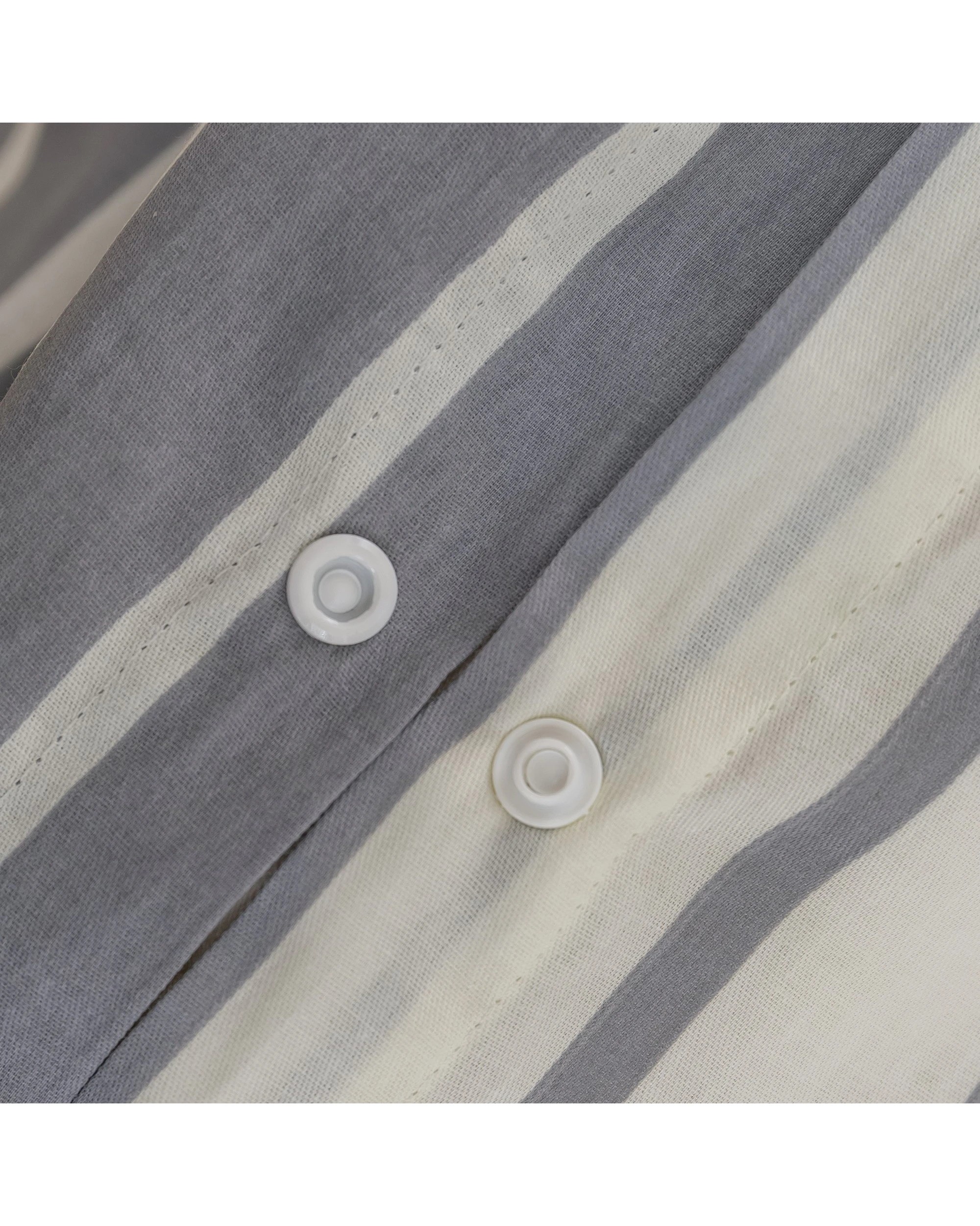6 Dreamaker Miller Stripe 100% Cotton Reversible Quilt Cover Set - King Bed - Grey, 6 of 6