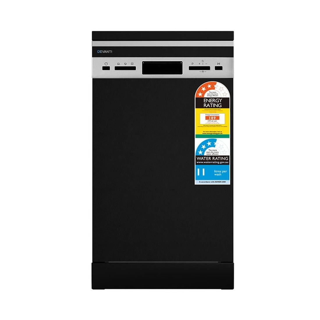 1 Devanti 10 Place Settings Freestanding Dishwasher - Black, 1 of 6
