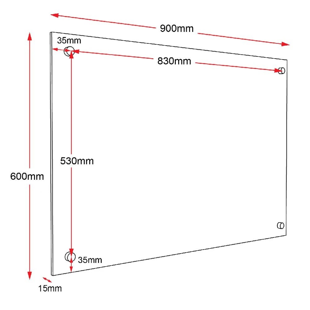 3 J.Burrows Magnetic Glass Board 900 x 600mm Black, 3 of 4