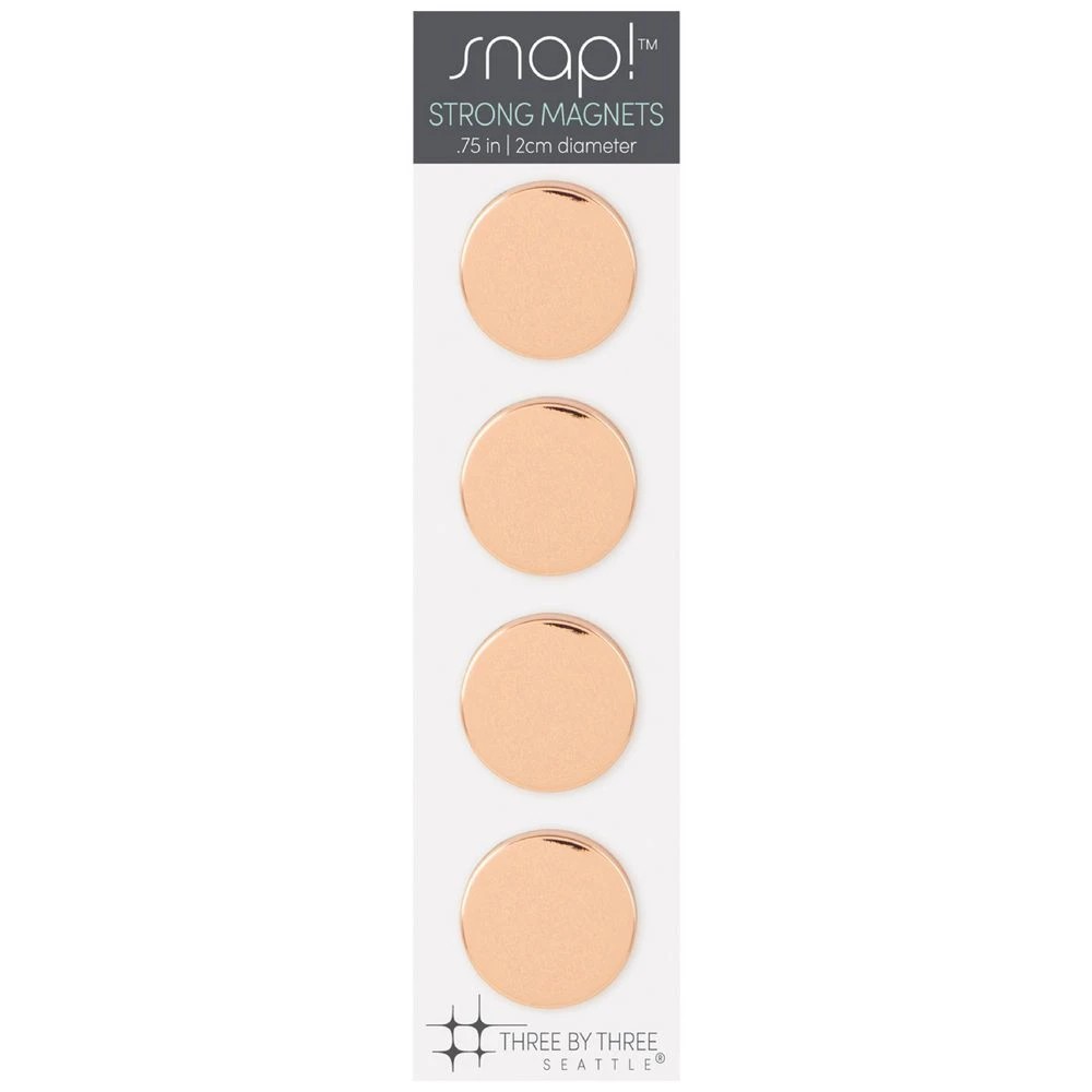1 Three By Three Snap! Super Strong Magnets Copper 4 Pack, 1 of 3