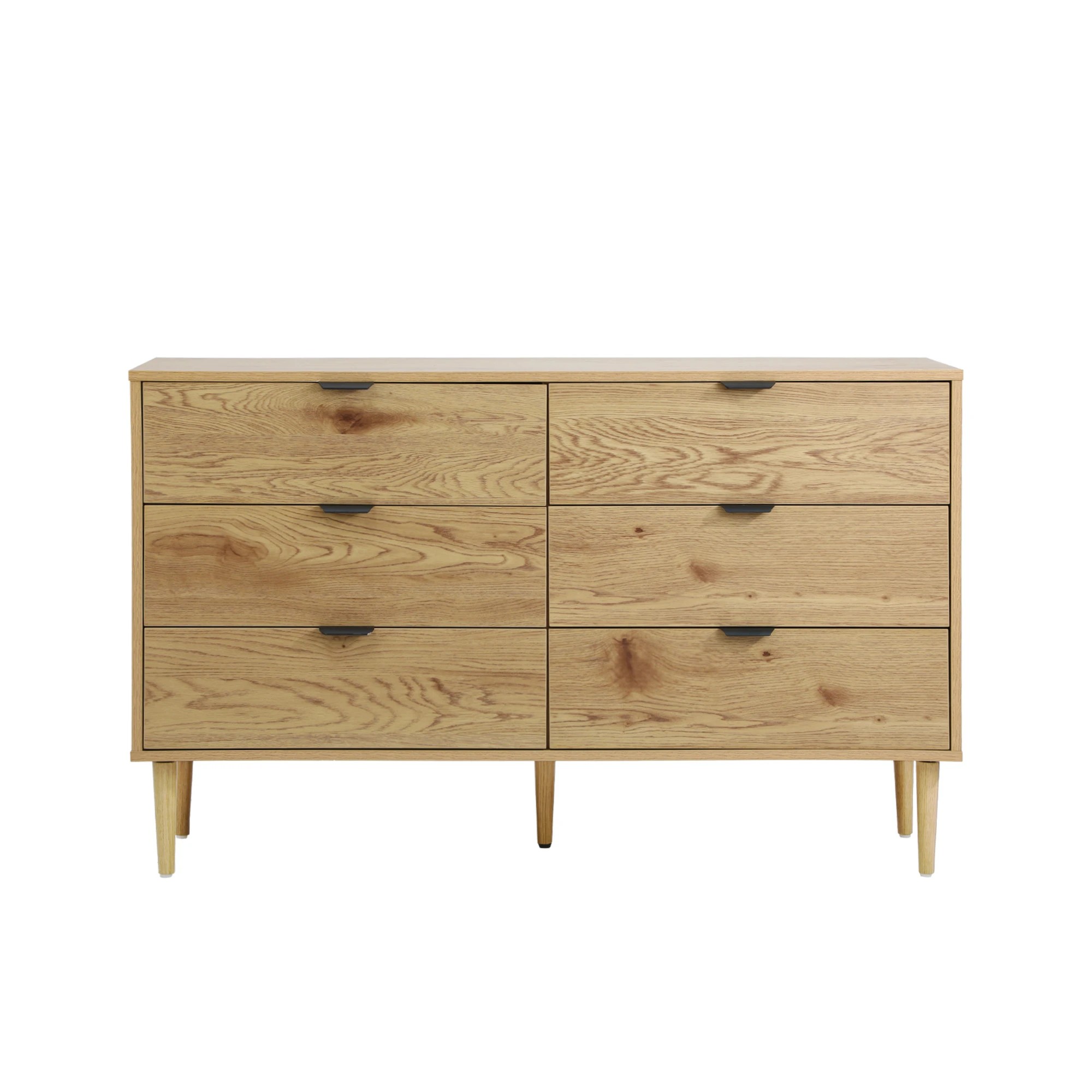 Oikiture 6 Drawer Chest of Drawers Dresser Lowboy Storage Cabinet ...