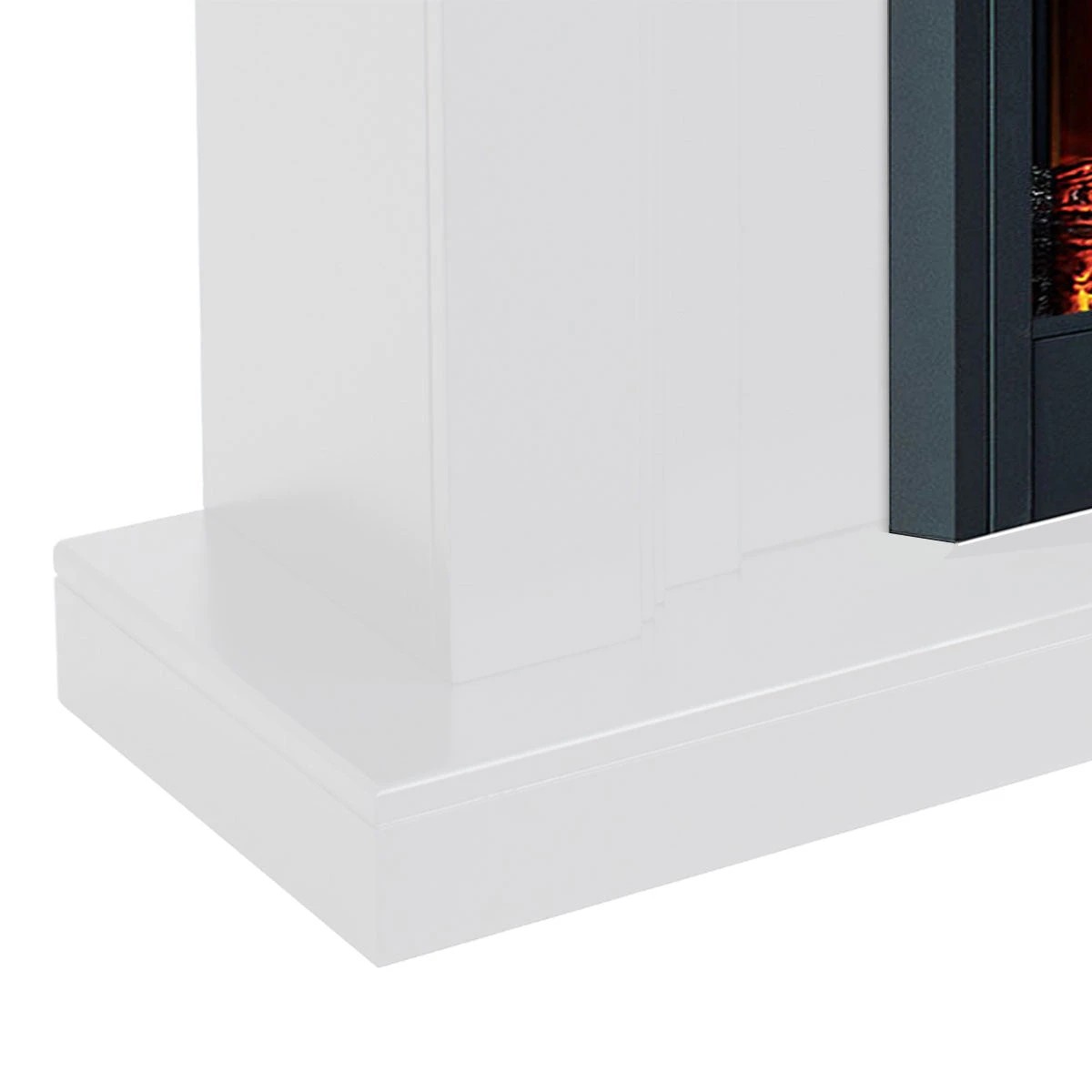 2 Moda Living Kingsley Electric Fireplace Heater White Mantel Suite with Orion Insert - White, 2 of 2