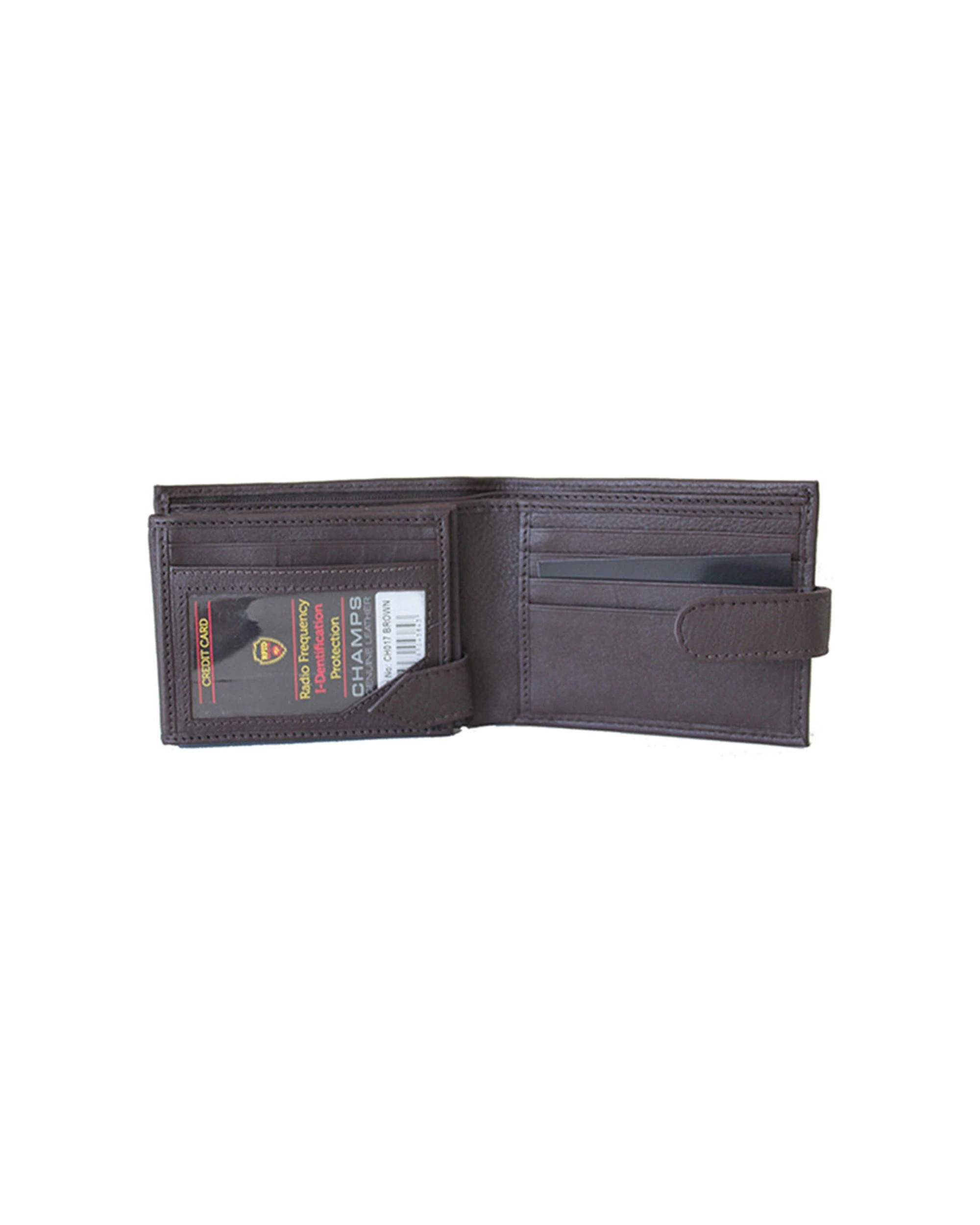 1 Champs Leather Mens Cash Rfid Wallet Holder Multiple Pockets - Brown, 1 of 1