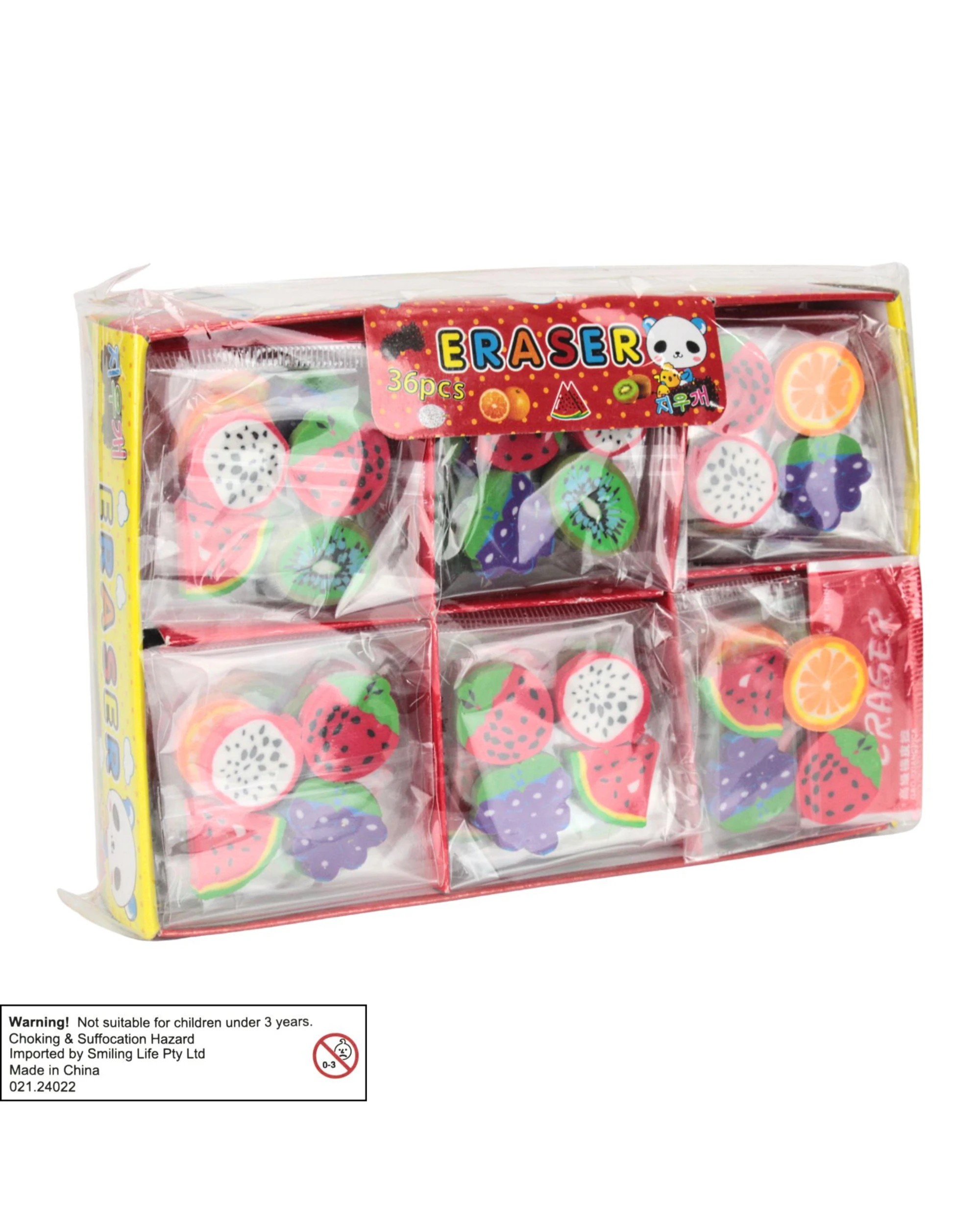 3 Party Maker Mixed Mini Fruit Erasers Bulk Pack of 36 - Assorted, 3 of 3