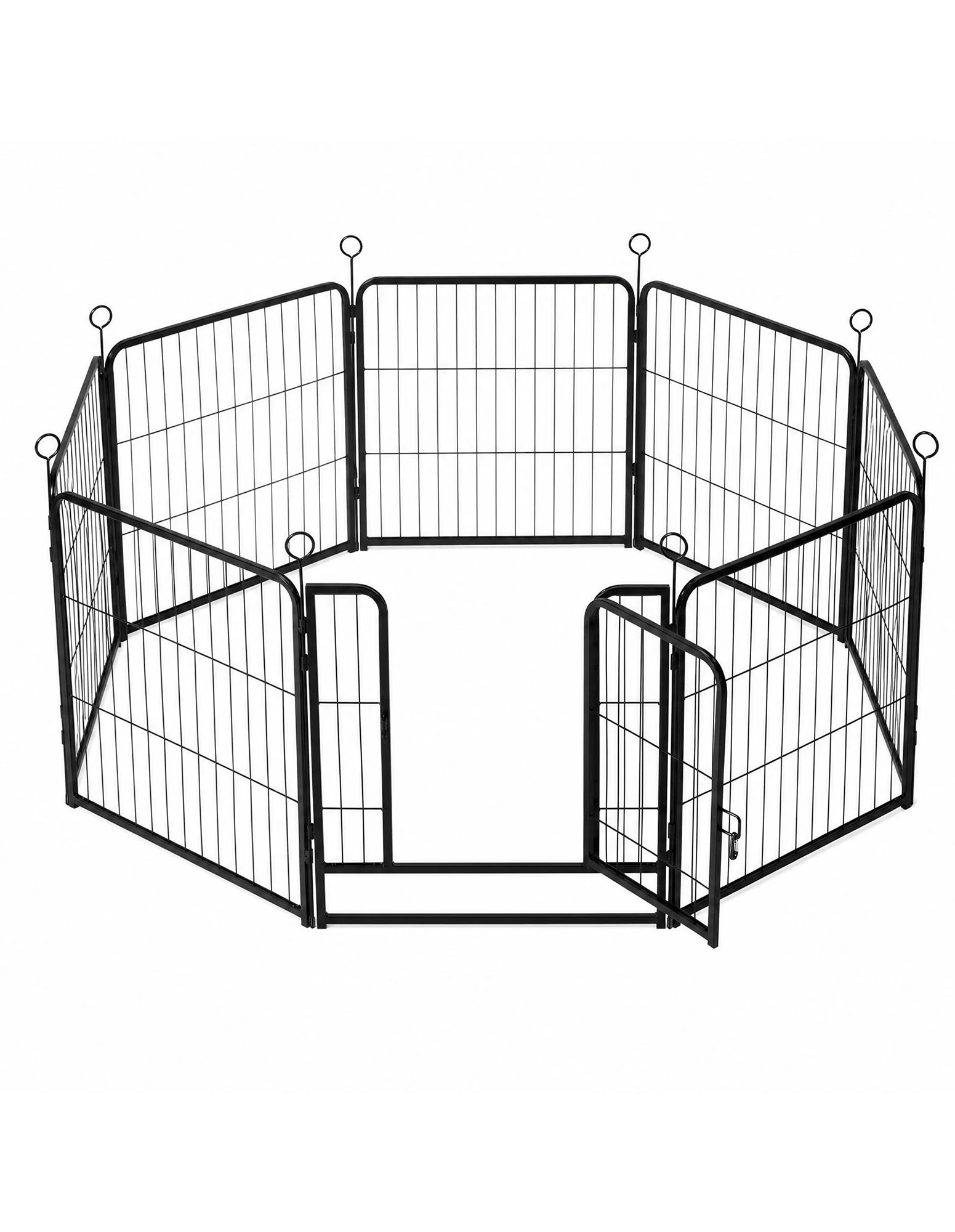 4 Pawz Dog Playpen 8-Panel Metal Dog Pen Tool-Free Foldable Puppy Crate Black, 4 of 8