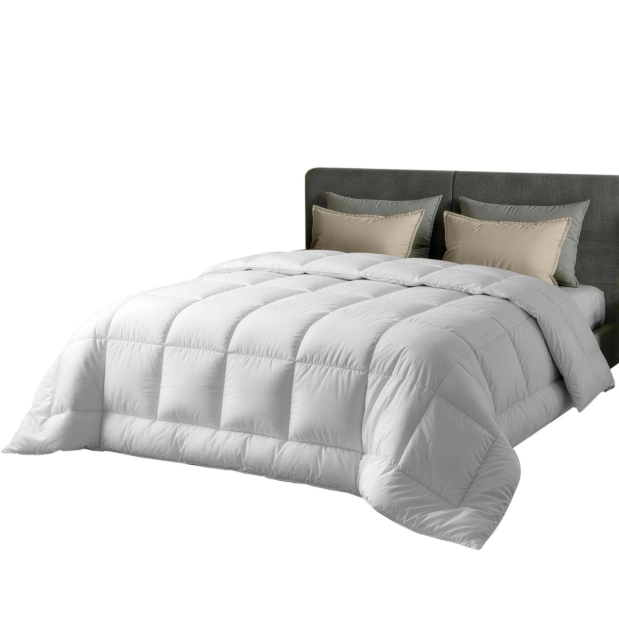 1 Giselle 500GSM Wool Quilt Winter Doona Double Bed - White, 1 of 4