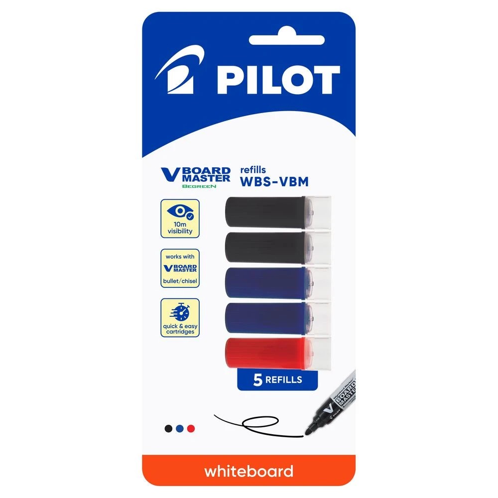 1 PILOT V Board Master Whiteboard Marker Refills Assorted 5Pk, 1 of 8