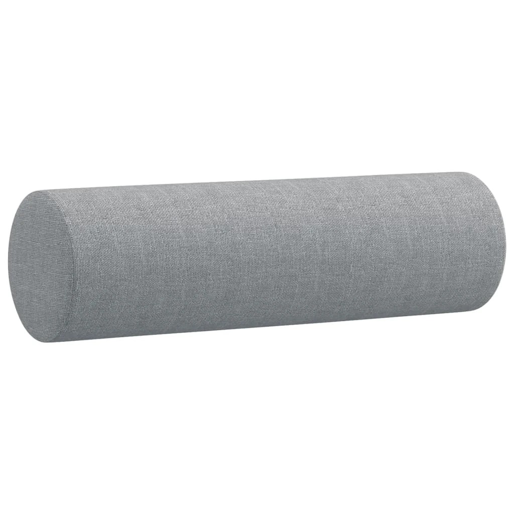 6 Vidaxl 3 Piece Sofa Set With Pillows Light Fabric - Grey, 6 of 8