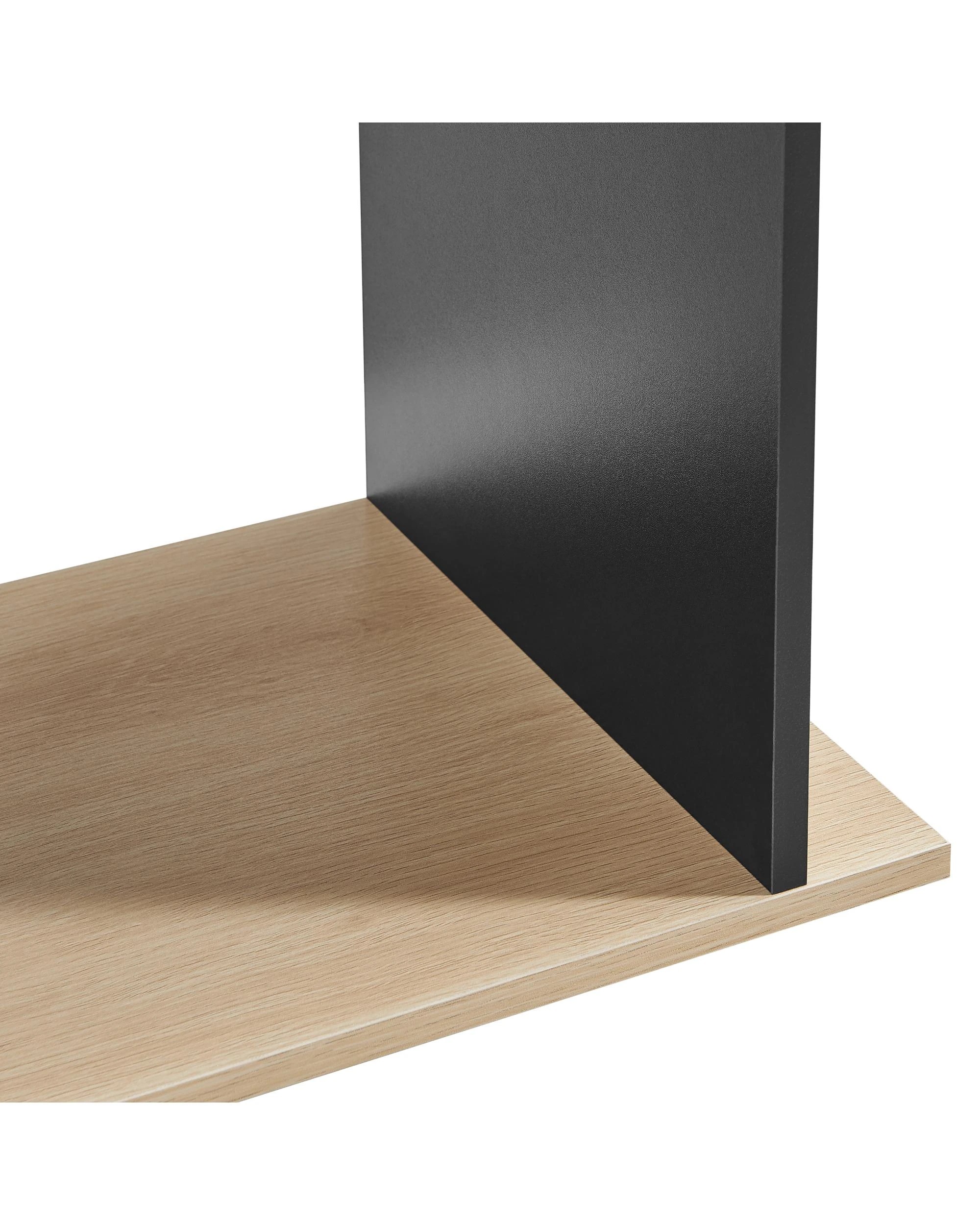 8 Kodu Small 2 Tier Side Table Storage Shelf Unit Oak Look - Black, 8 of 9
