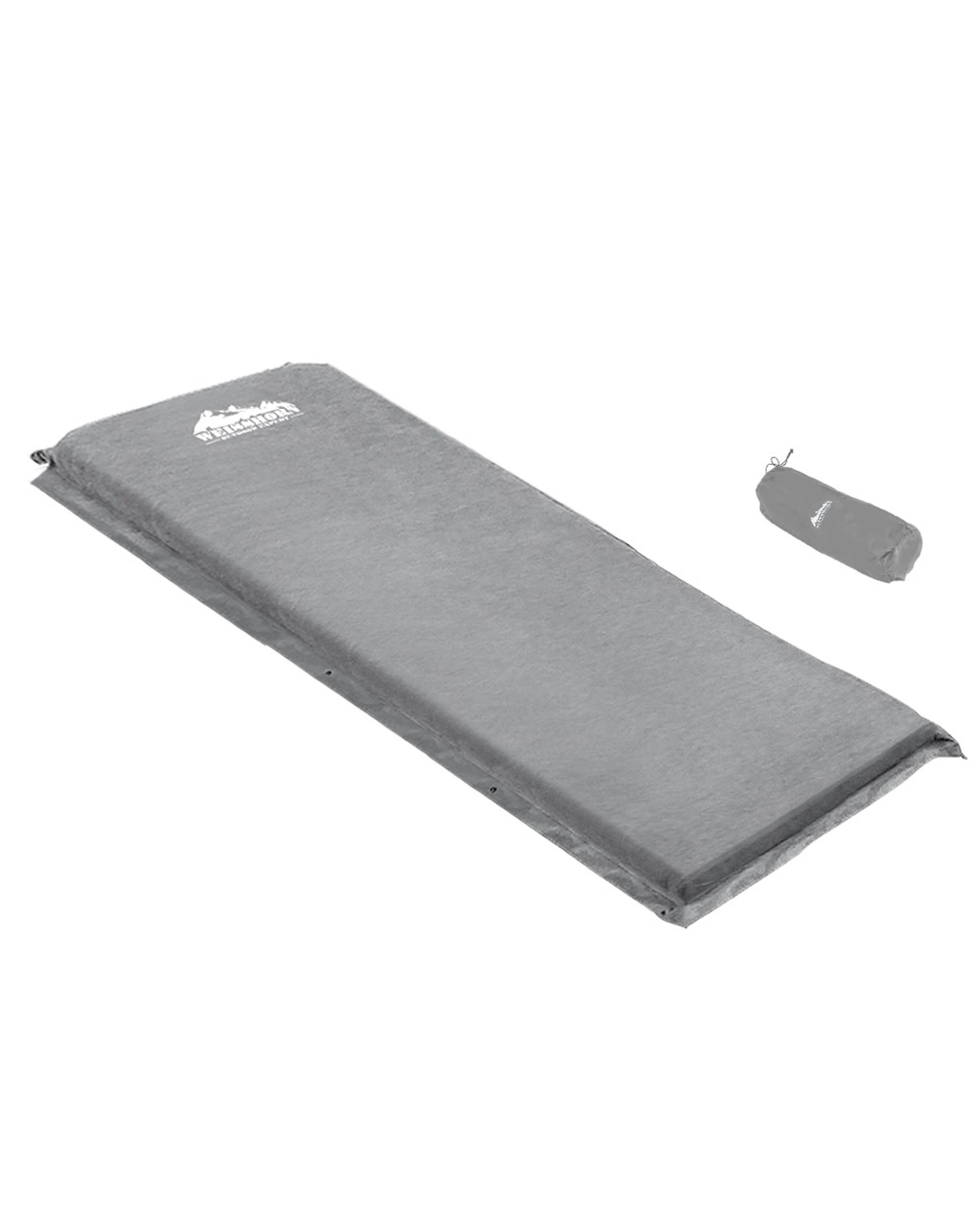 1 Weisshorn Self Inflating Mattress Camping Sleeping Mat Air Bed Single - Grey, 1 of 8