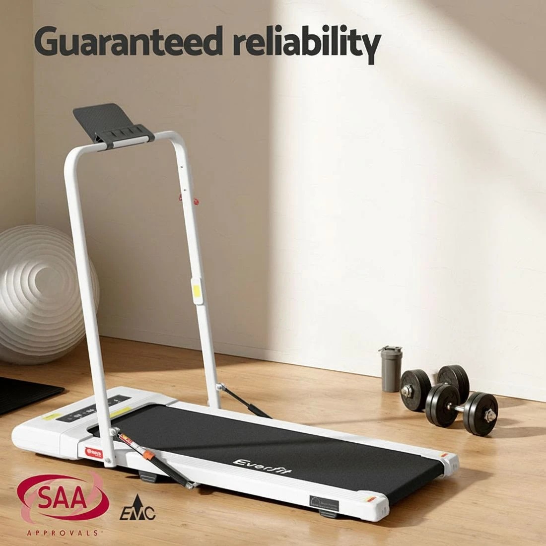 4 Everfit Treadmill Electric Walking Pad Under Desk Home Gym Fitness 400mm - White, 4 of 6