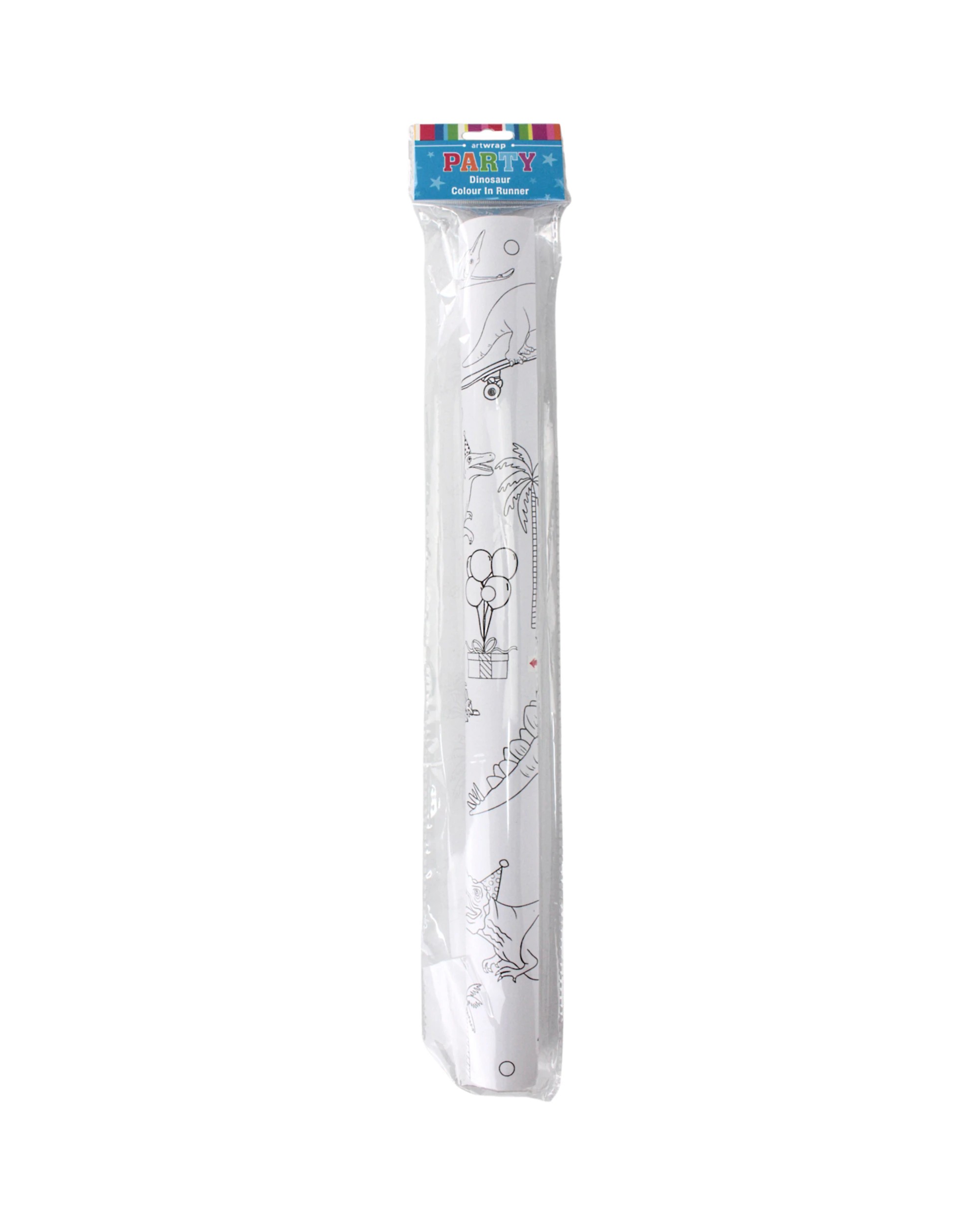 2 Artwrap Dinosaur Birthday Party Colour In Paper Table Runner 1.8m - Black and White, 2 of 3