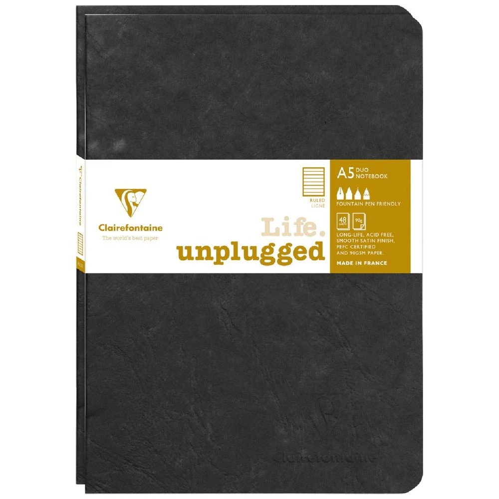 1 Clairefontaine My Essentials A5 Notebook Ruled 2 Pack Black, 1 of 5