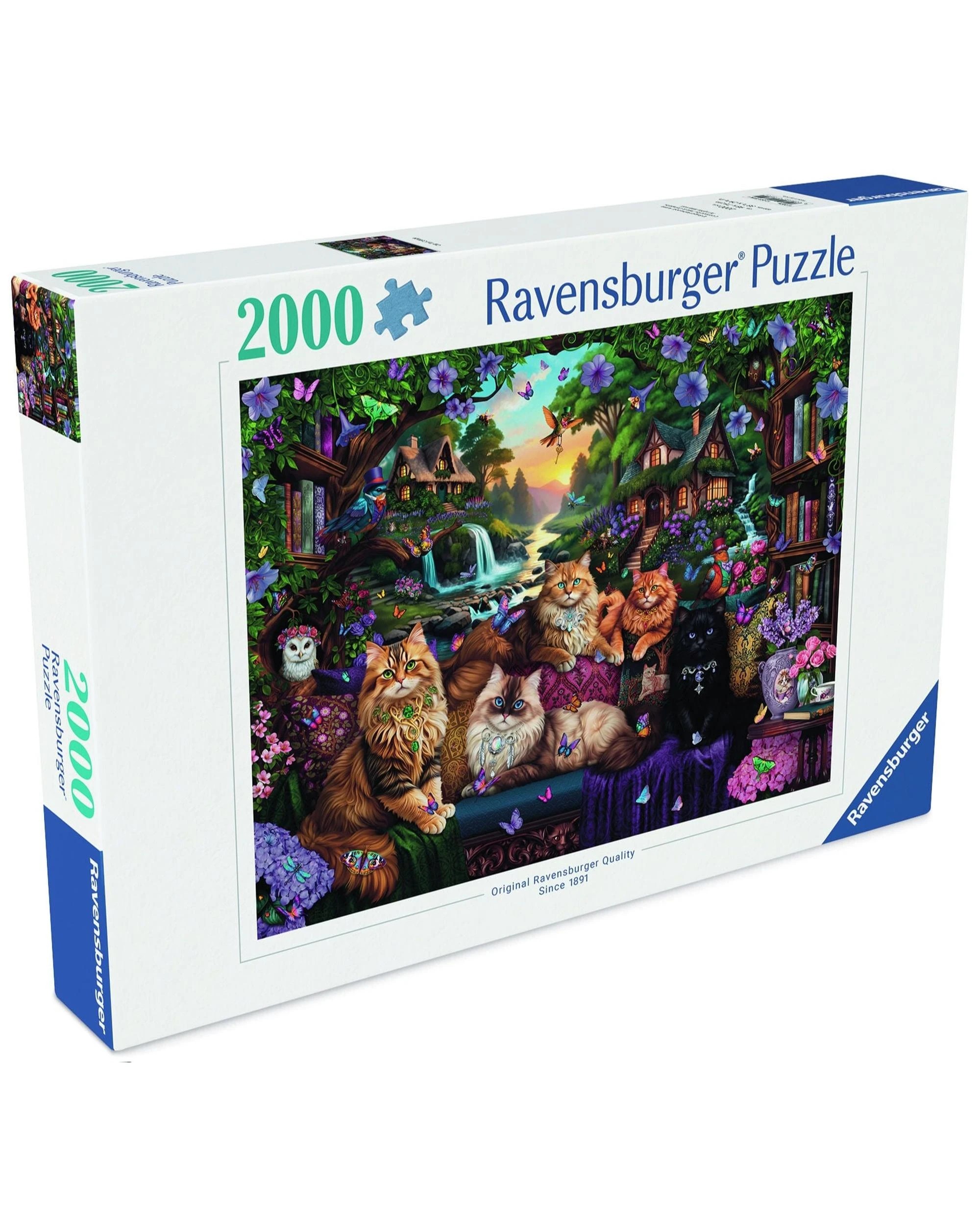 2 Ravensburger Cat Tail Cottage 2000 Piece Jigsaw Puzzle, 2 of 3
