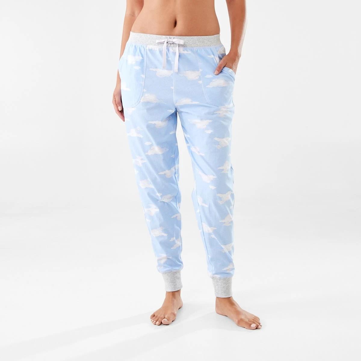 1 Printed Knit Cuffed Pants Cloud, 1 of 6