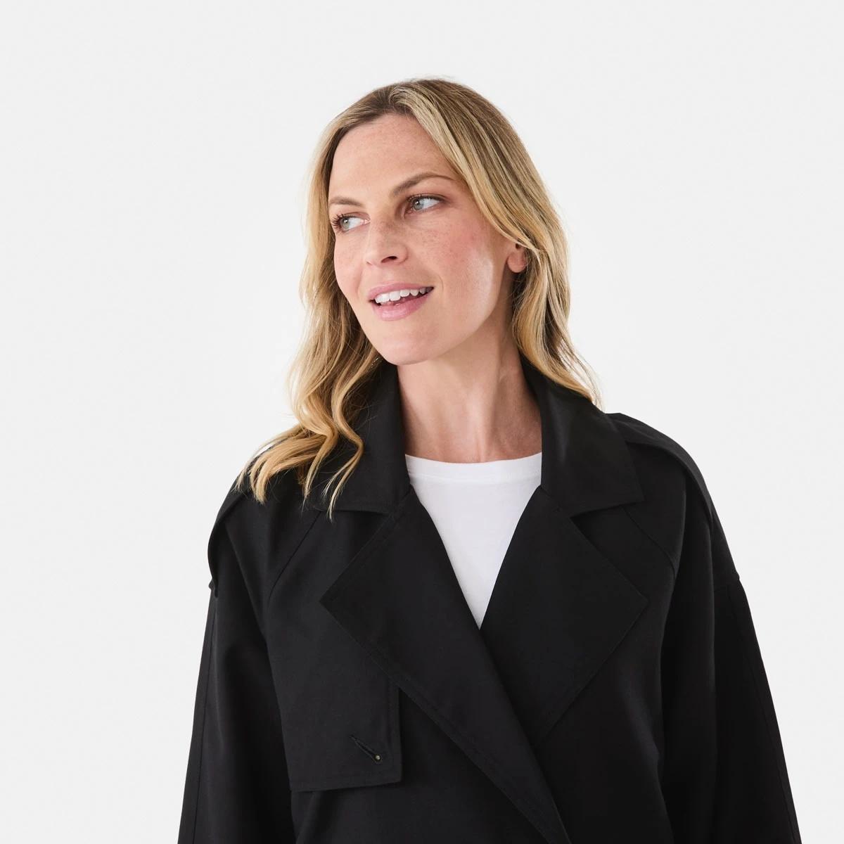 5 Crop Trench Coat Black, 5 of 8