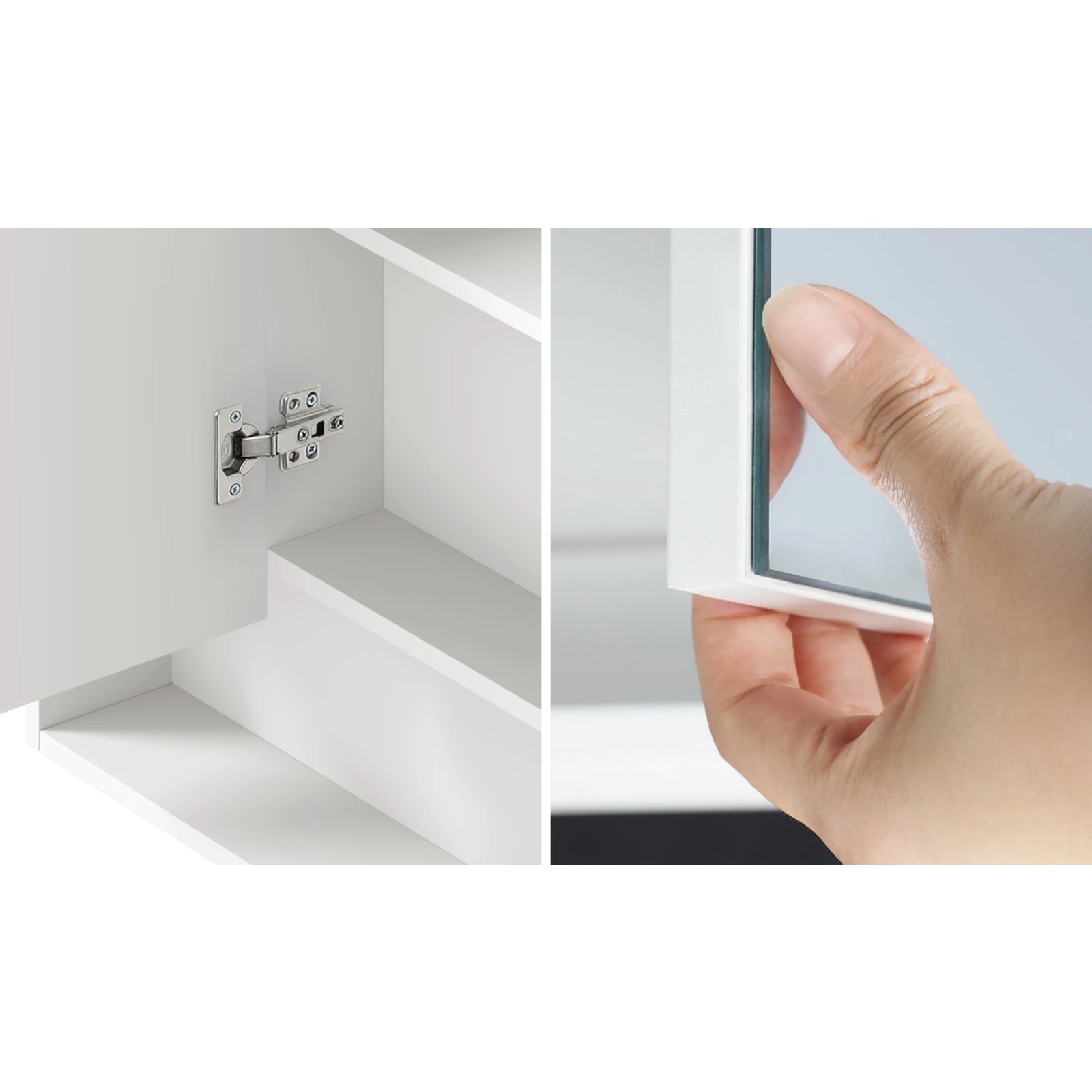4 Welba Bathroom Mirror Cabinet Storage 900x750mm - White, 4 of 6
