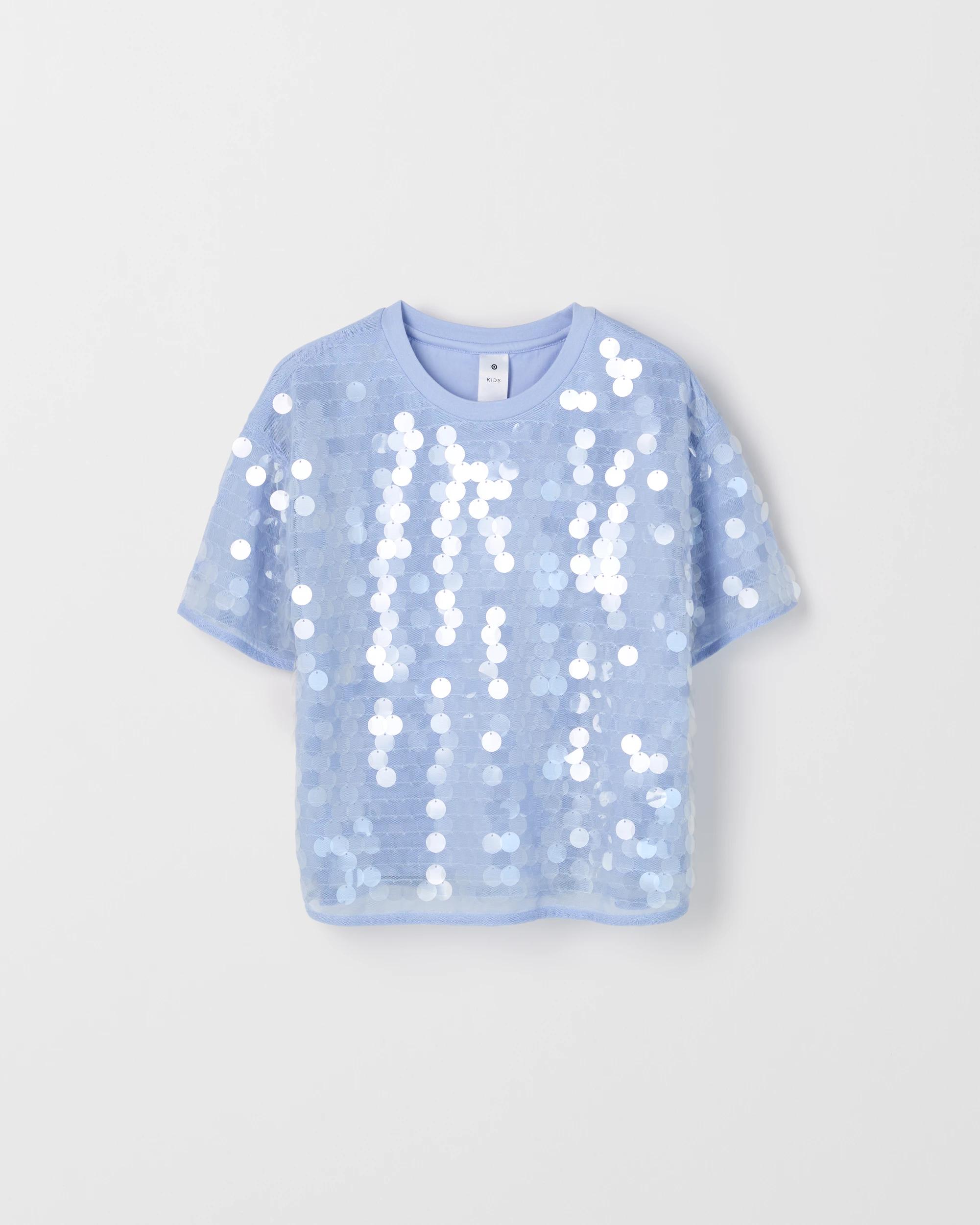 5 Target Kids Sequin Short Sleeve T-Shirt BLUE, 5 of 6