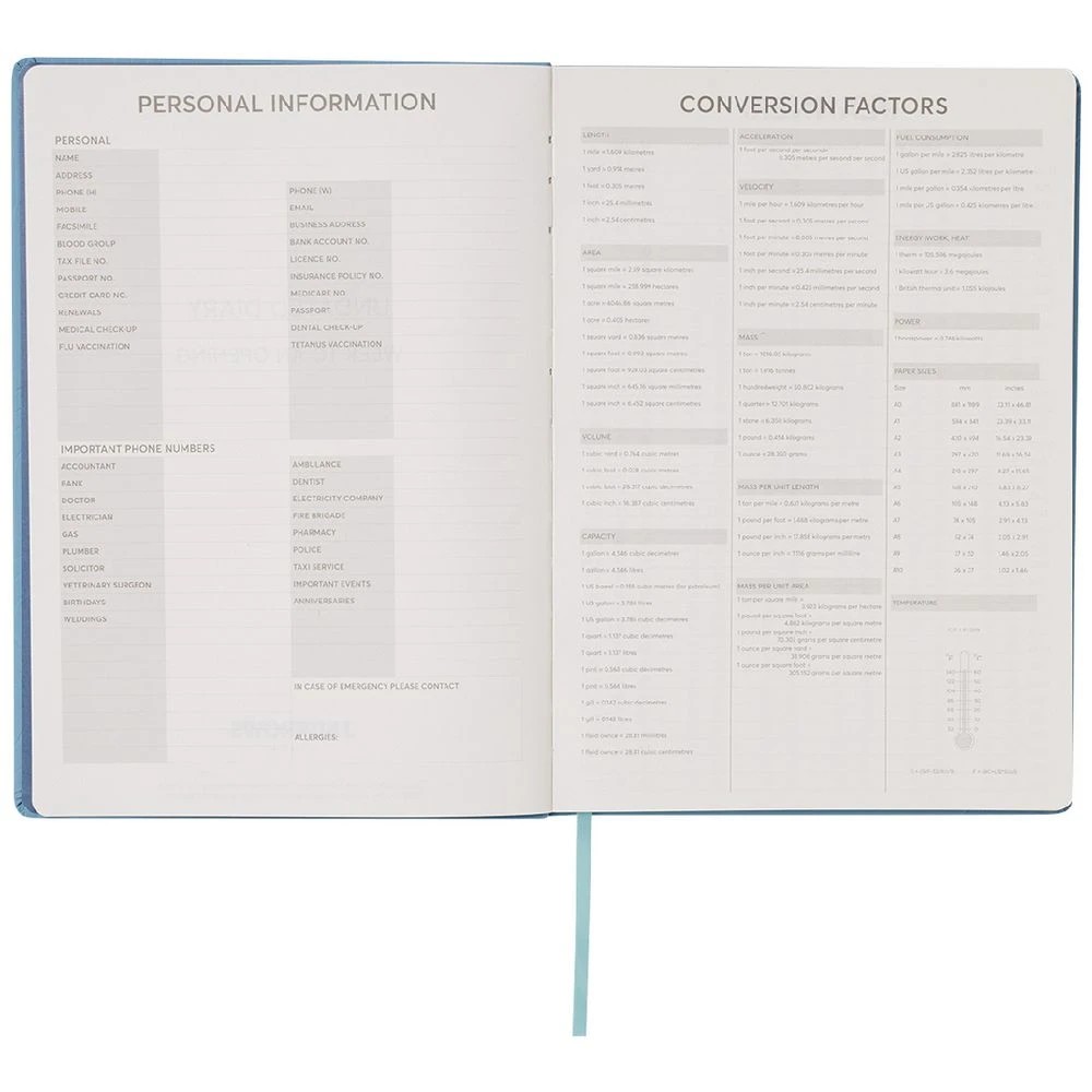 3 J.Burrows A4 Week to View 2025 Embossed Diary Blue, 3 of 8