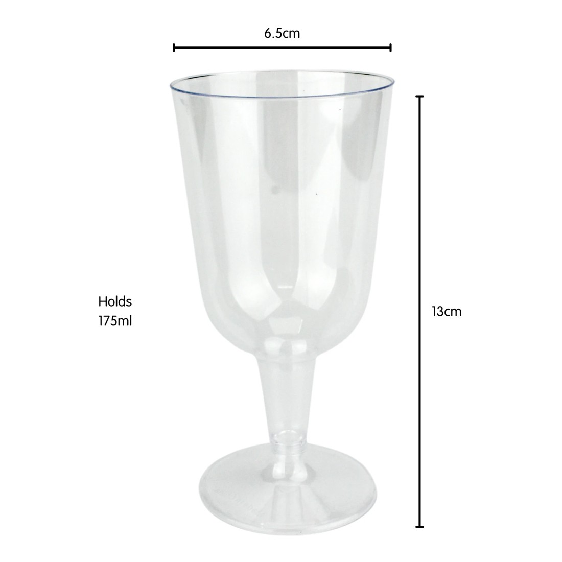 2 Alpen Clear Plastic Reusable Wine Glasses (Pack of 12), 2 of 3