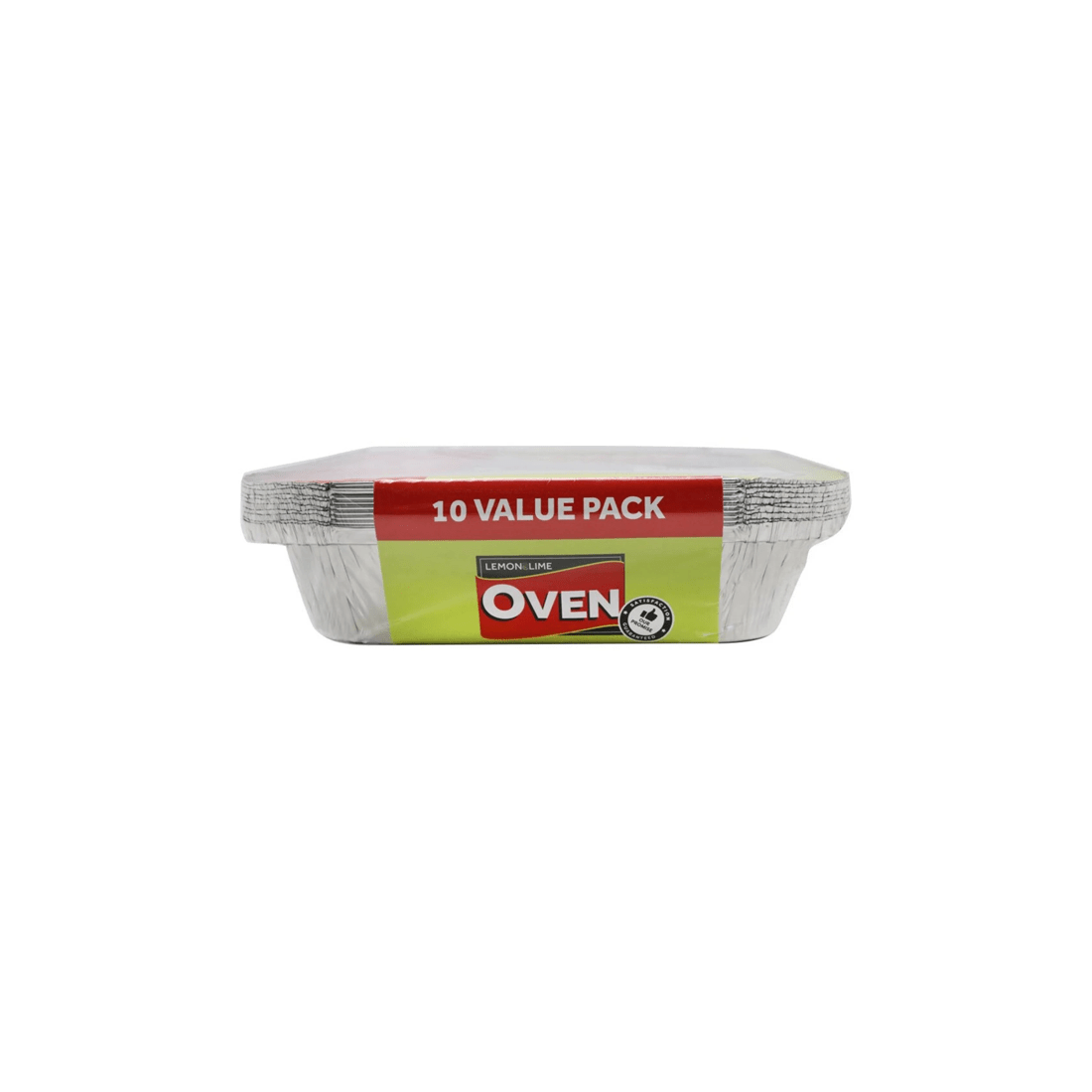 3 10pc Lemon & Lime 32cm Aluminium Bbq Foil Tray Food Containers W/ Lid Silver
 - Silver, 3 of 3