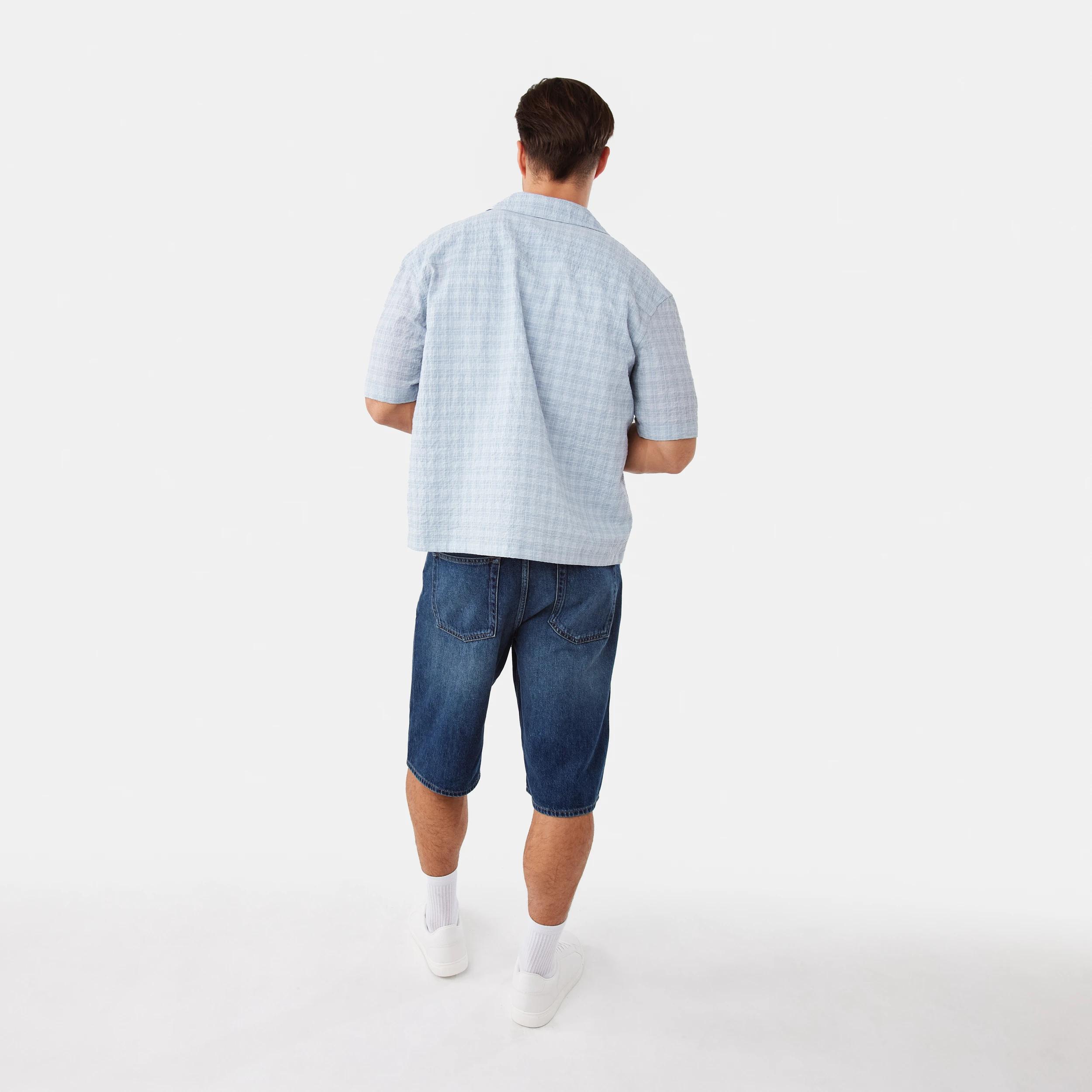 5 Short Sleeve Boxy Shirt Blu Fog, 5 of 9