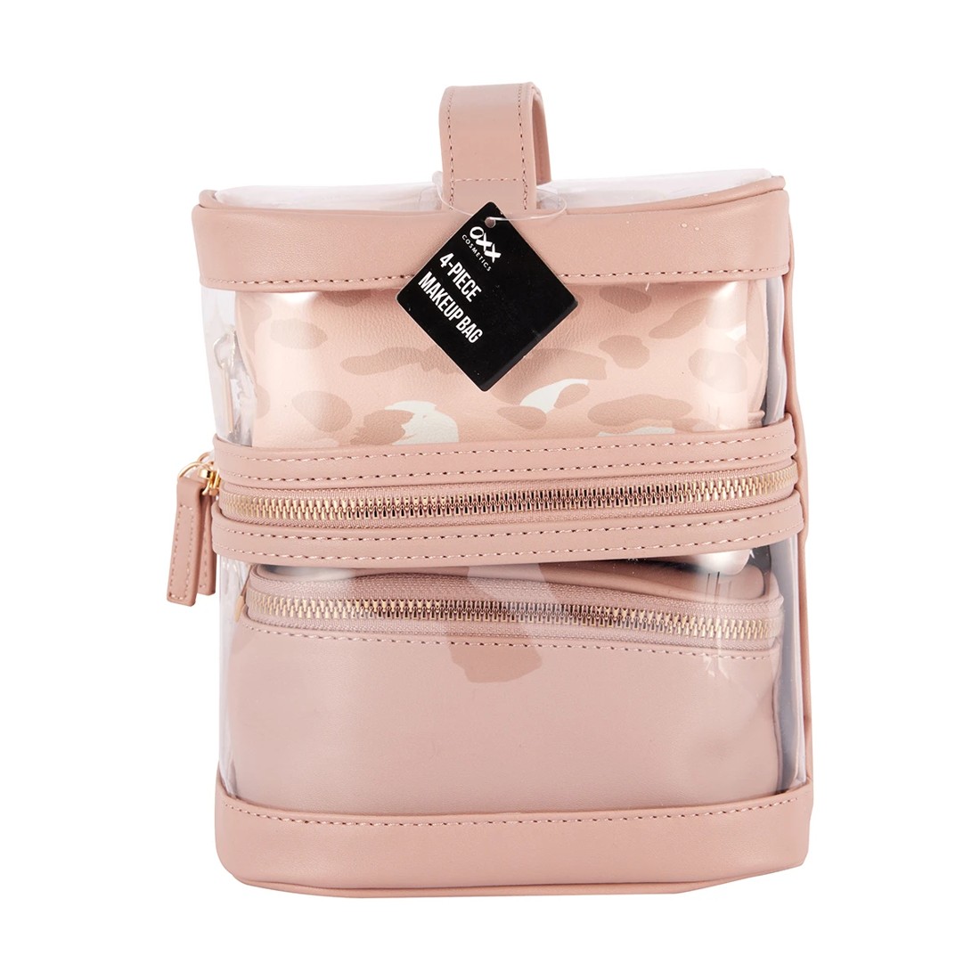 9 OXX Cosmetics 4 Piece Makeup Bag - Beige, Pink and Clear, 9 of 9