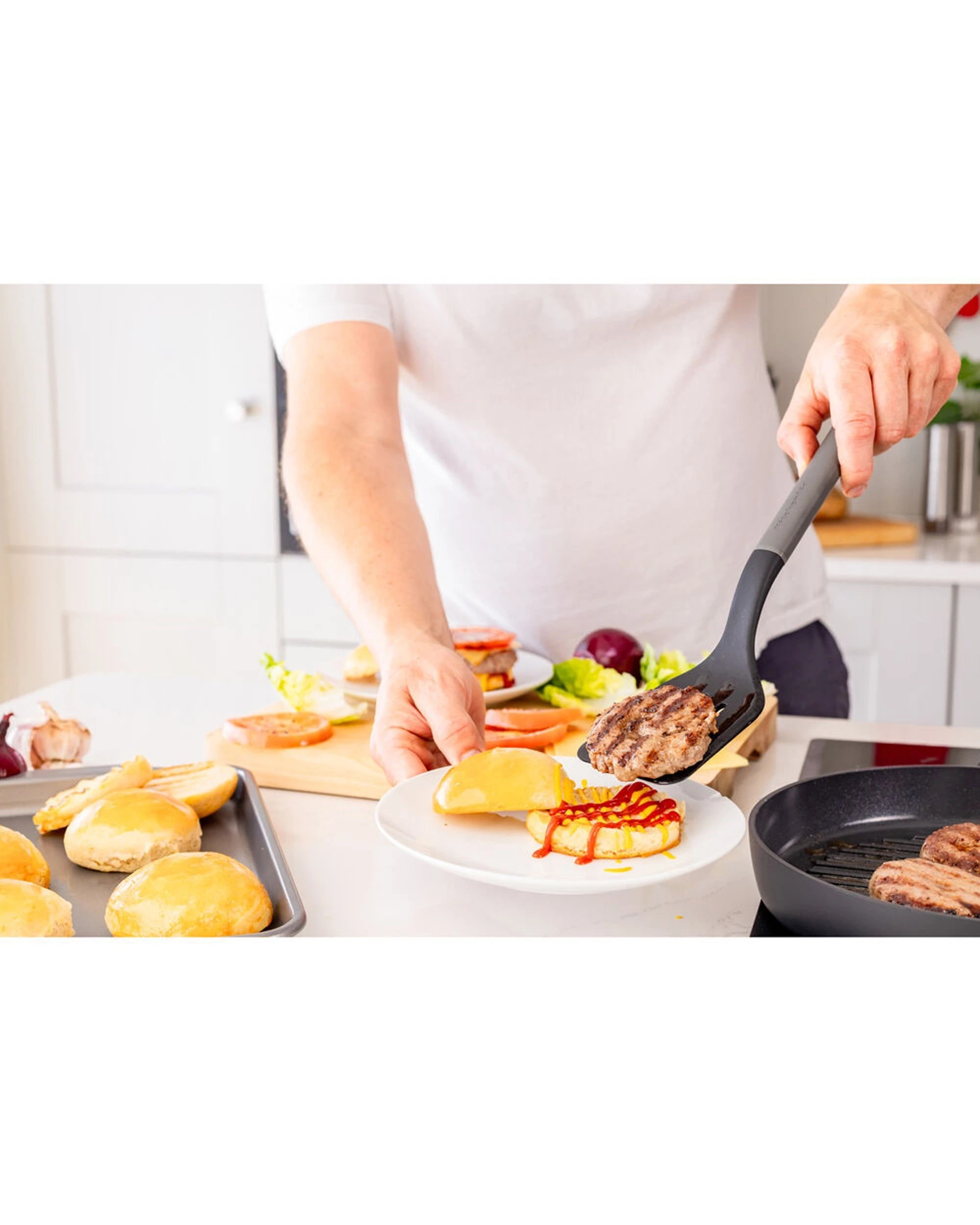 6 KitchenAid Classic Slotted Nylon Turner 2PK Heat Resistant Ergonomic Handle - Charcoal, 6 of 6