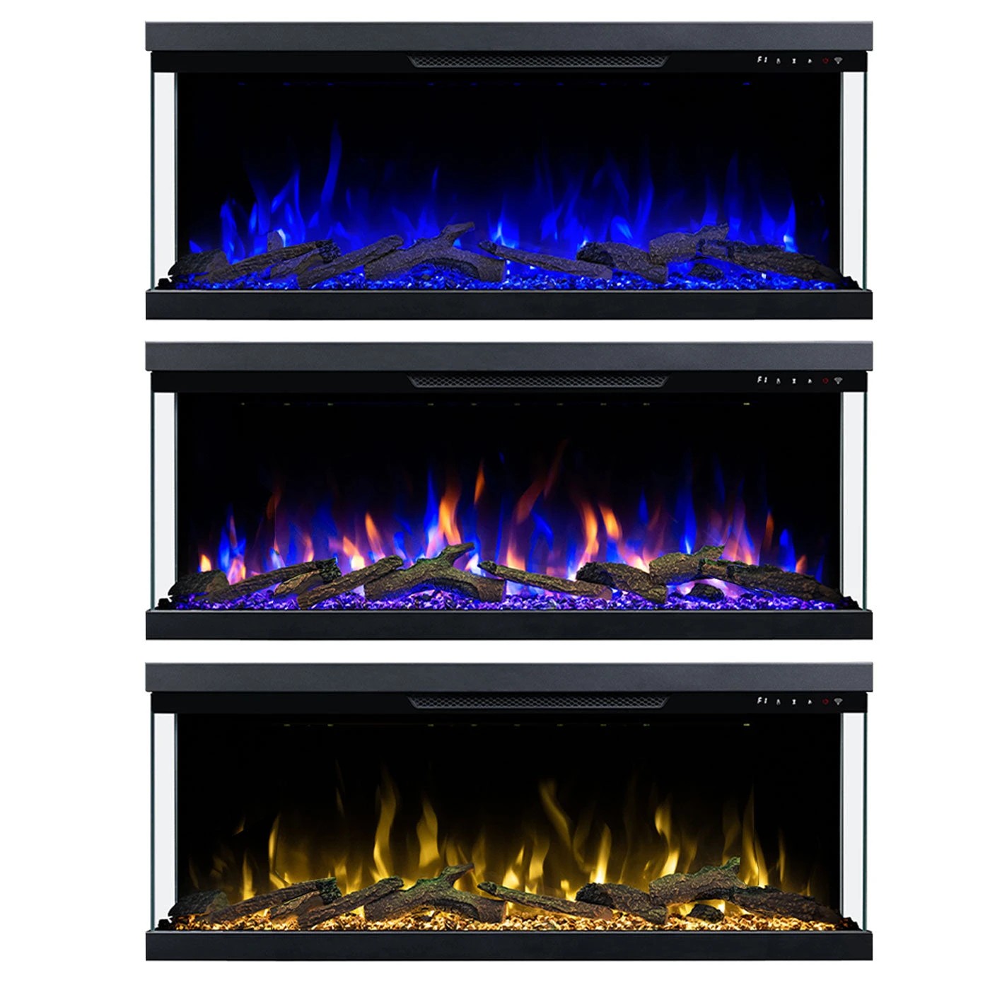 3 Moda Living Aspen 50 inch 3-Sided Electric Fireplace - Black, 3 of 7