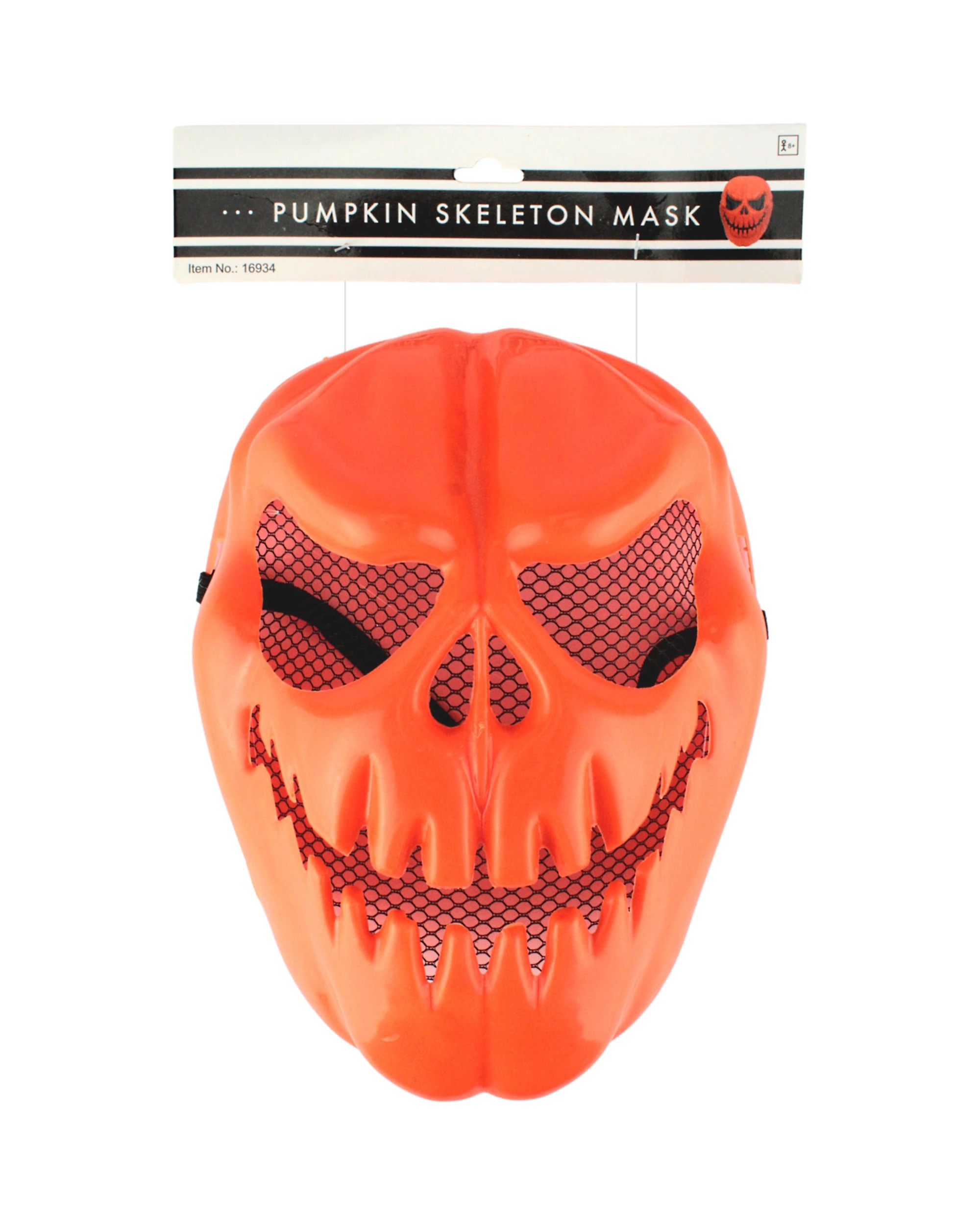 2 JD Party Adult Pumpkin Skeleton Mask - One Size - Orange, 2 of 3