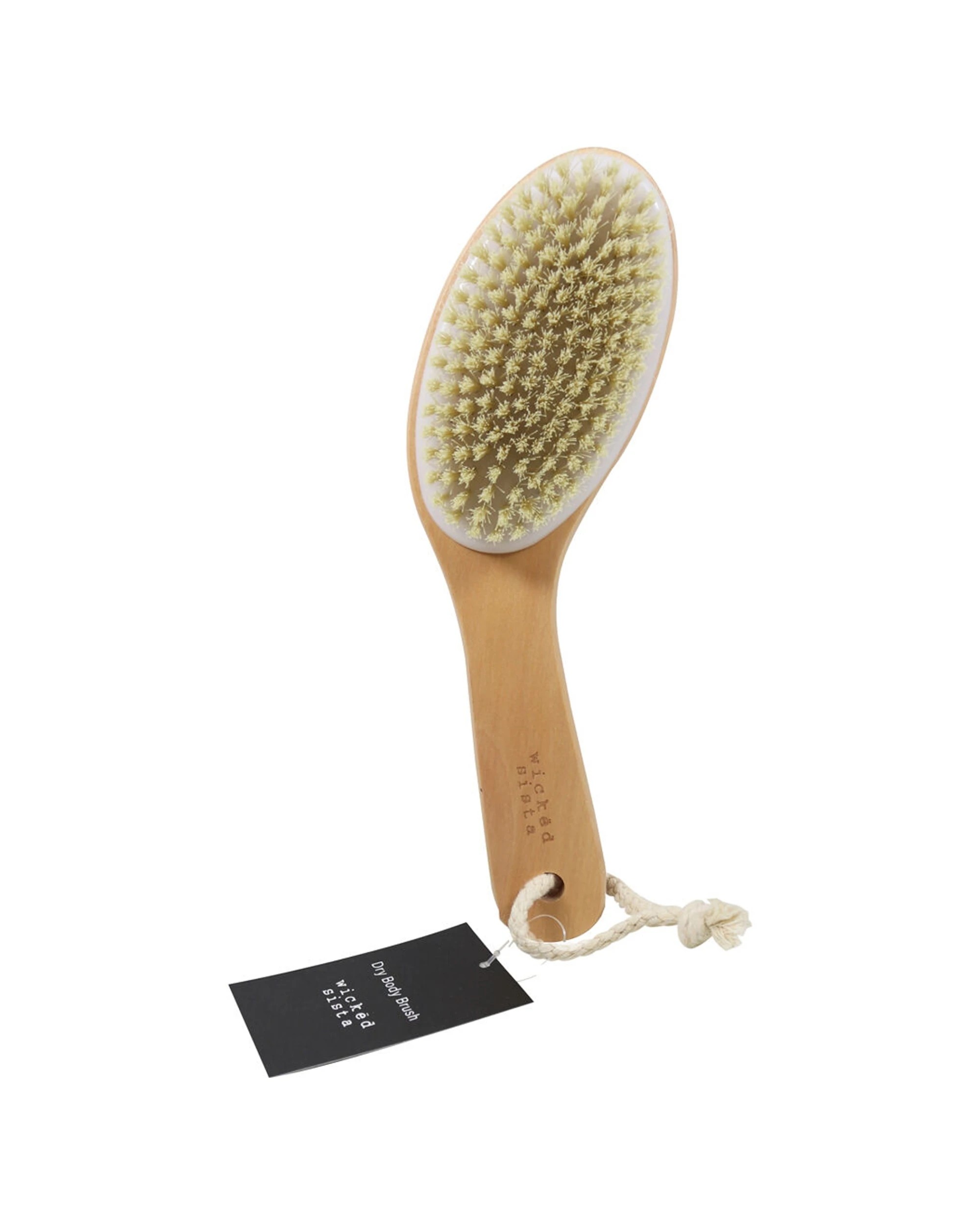 1 Wicked Sista Wooden Dry Exfoliating Body Brush 7x25cm - Brown, 1 of 2