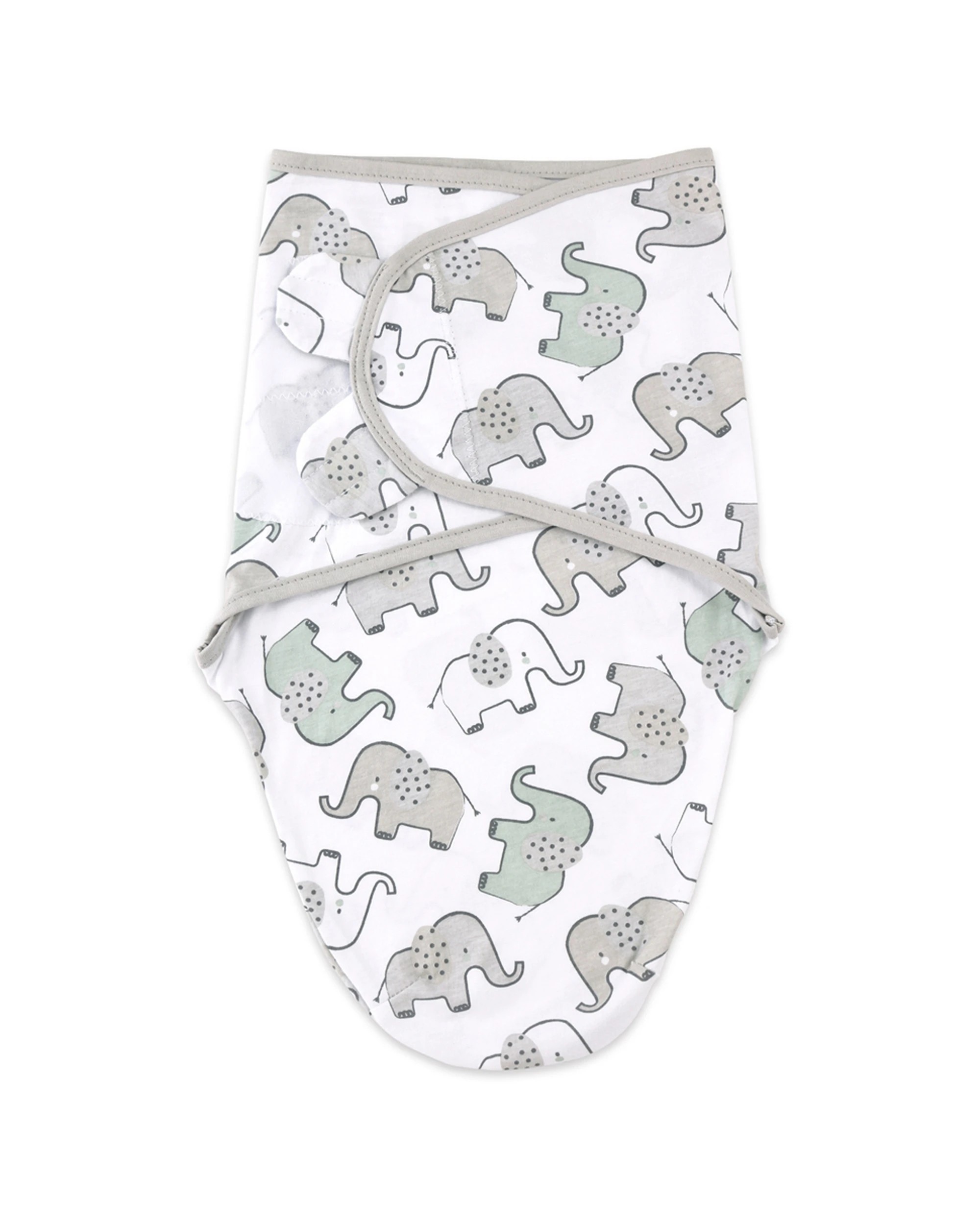 1 Little Haven Swaddle Elephant Baby Wrap Blanket Cotton 0-3 Months Stretchy - Multi, 1 of 2