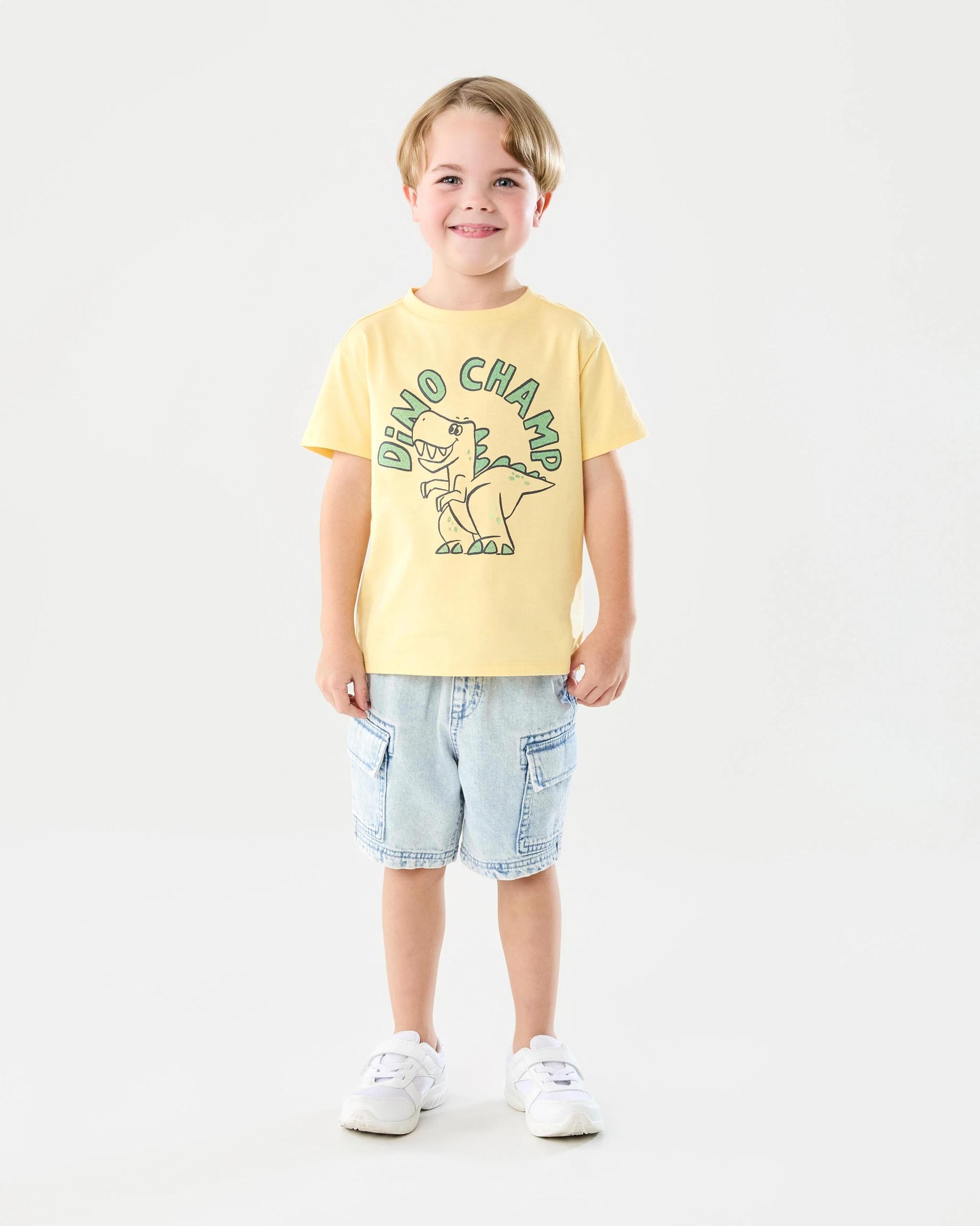 6 Chest Print T-shirt Ylw Dino, 6 of 10