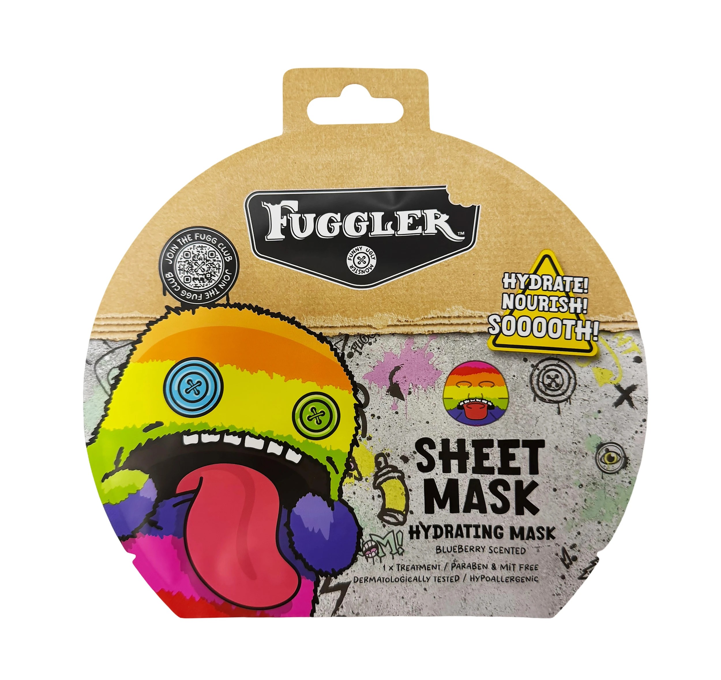 1 Fuggler Hydrating Rainbow Face Sheet Mask - Blueberry Scented, 1 of 2