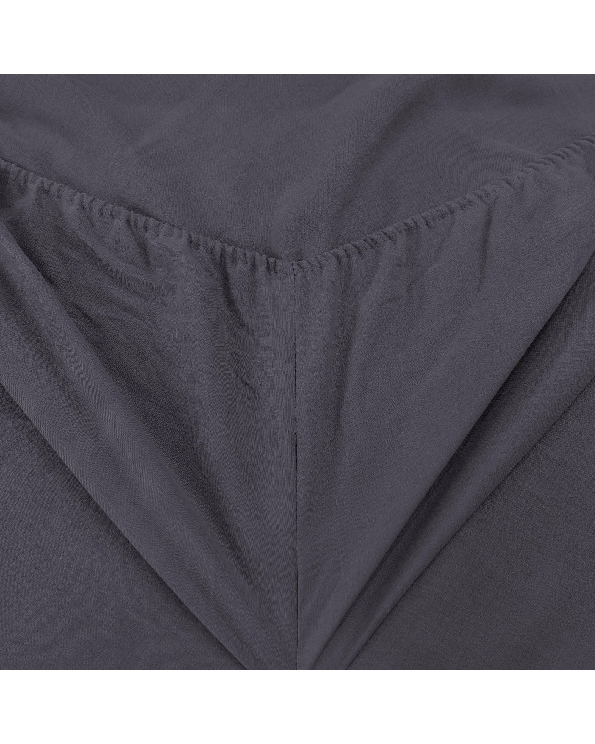 6 Natural Home Vintage Washed 100% Hemp Sheet Set - Super King Bed - Charcoal, 6 of 7