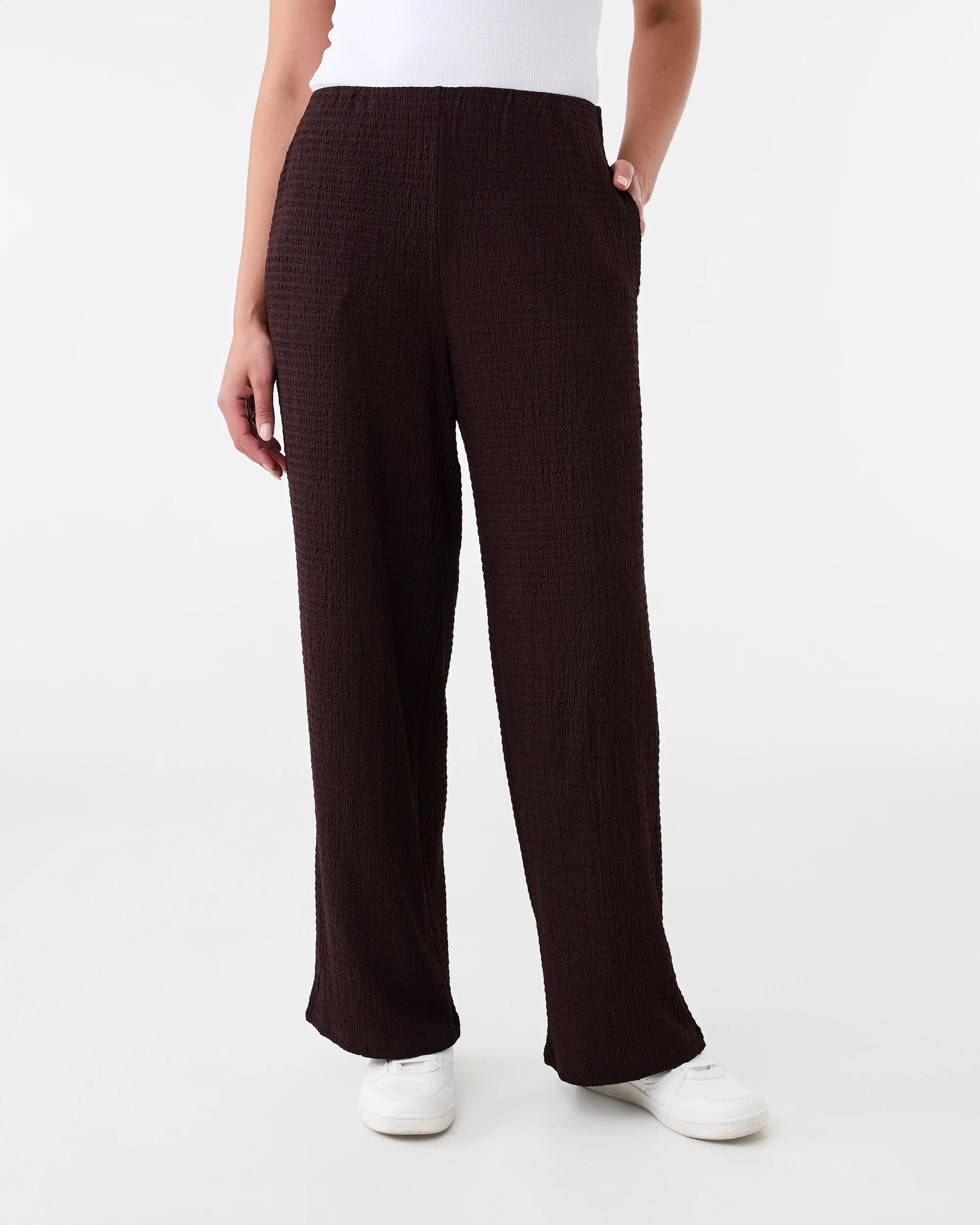 1 Textured Pants Choc Plum, 1 of 5